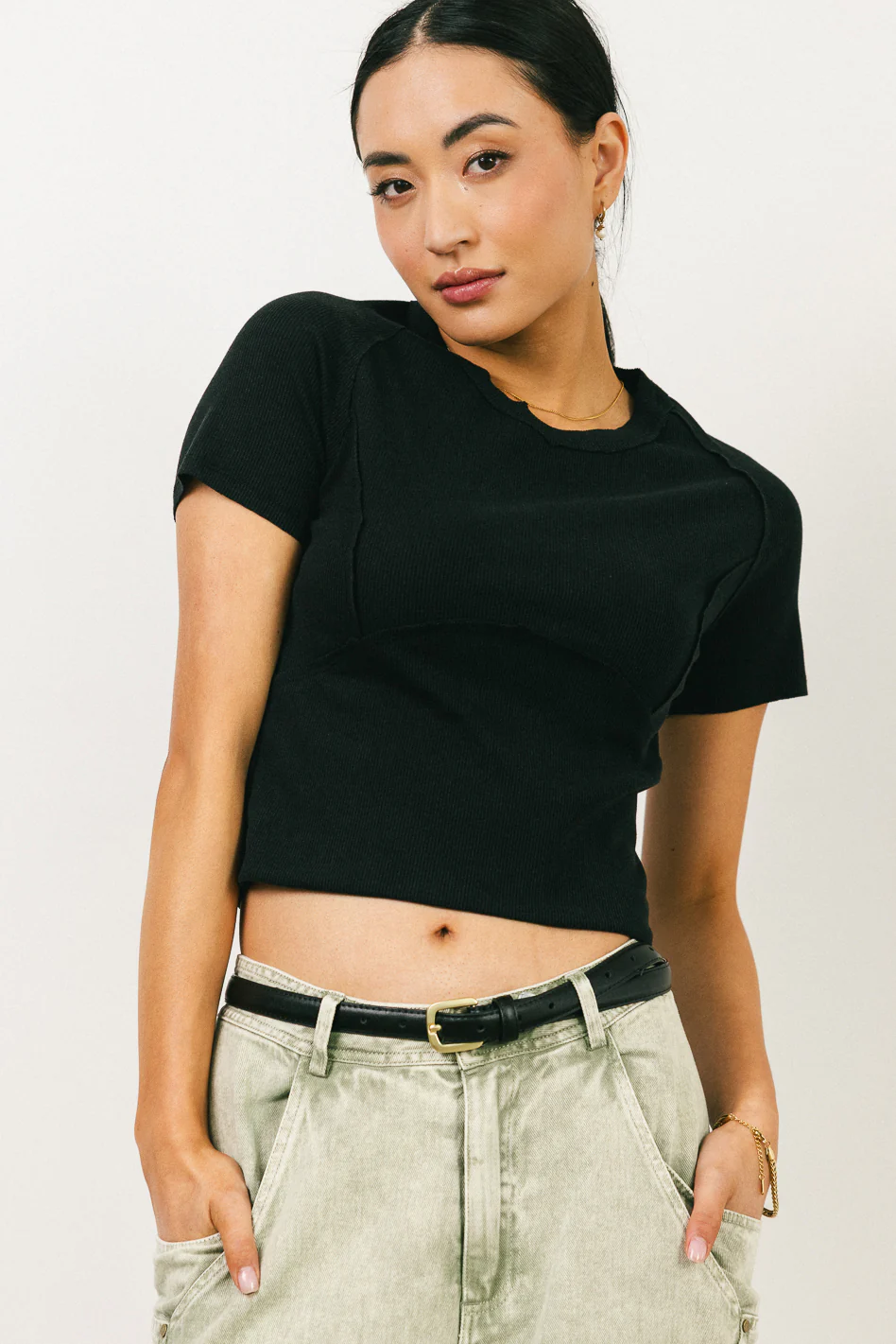 Tillie Reverse Seam Top in Black - FINAL SALE - Image 5
