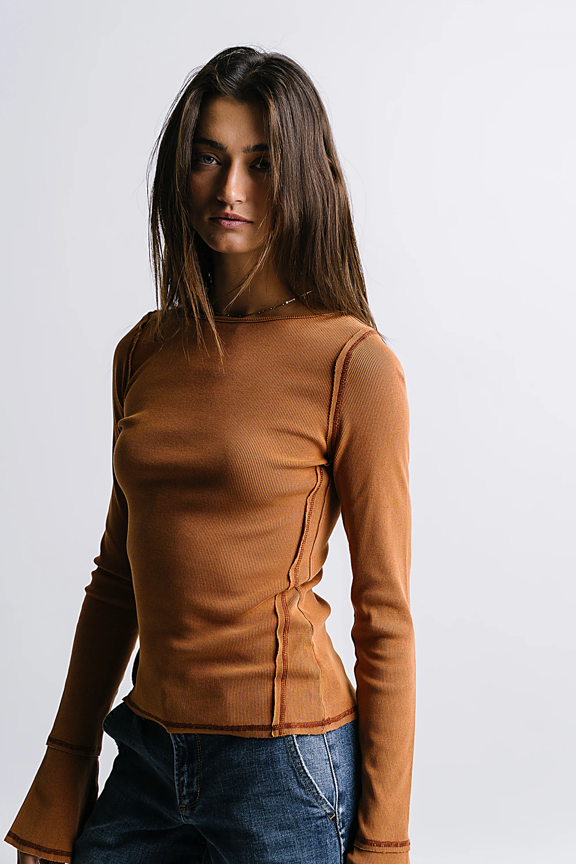 Toby Ribbed Top in Rust - FINAL SALE - Image 7