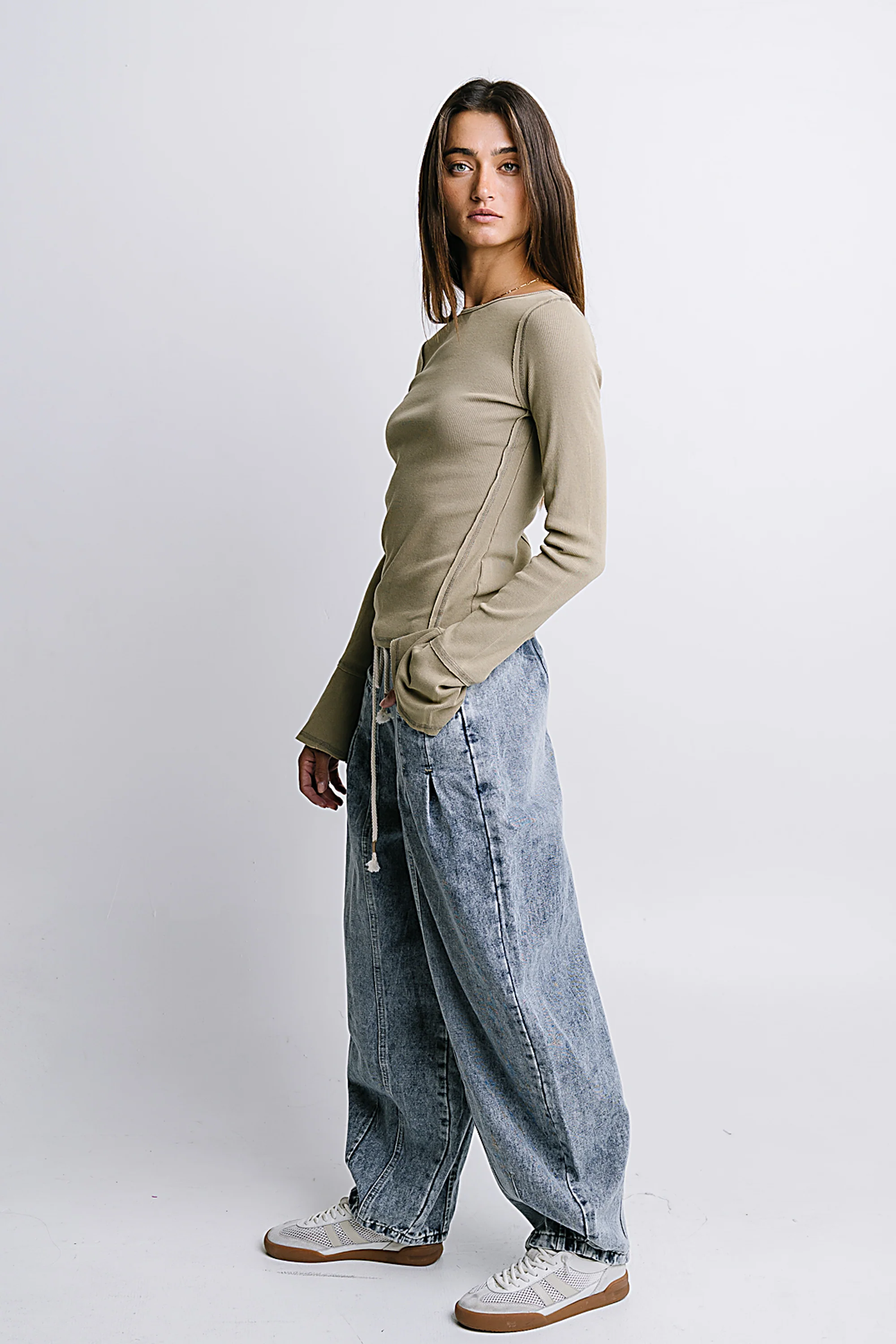 Toby Ribbed Top in Olive - FINAL SALE - Image 4