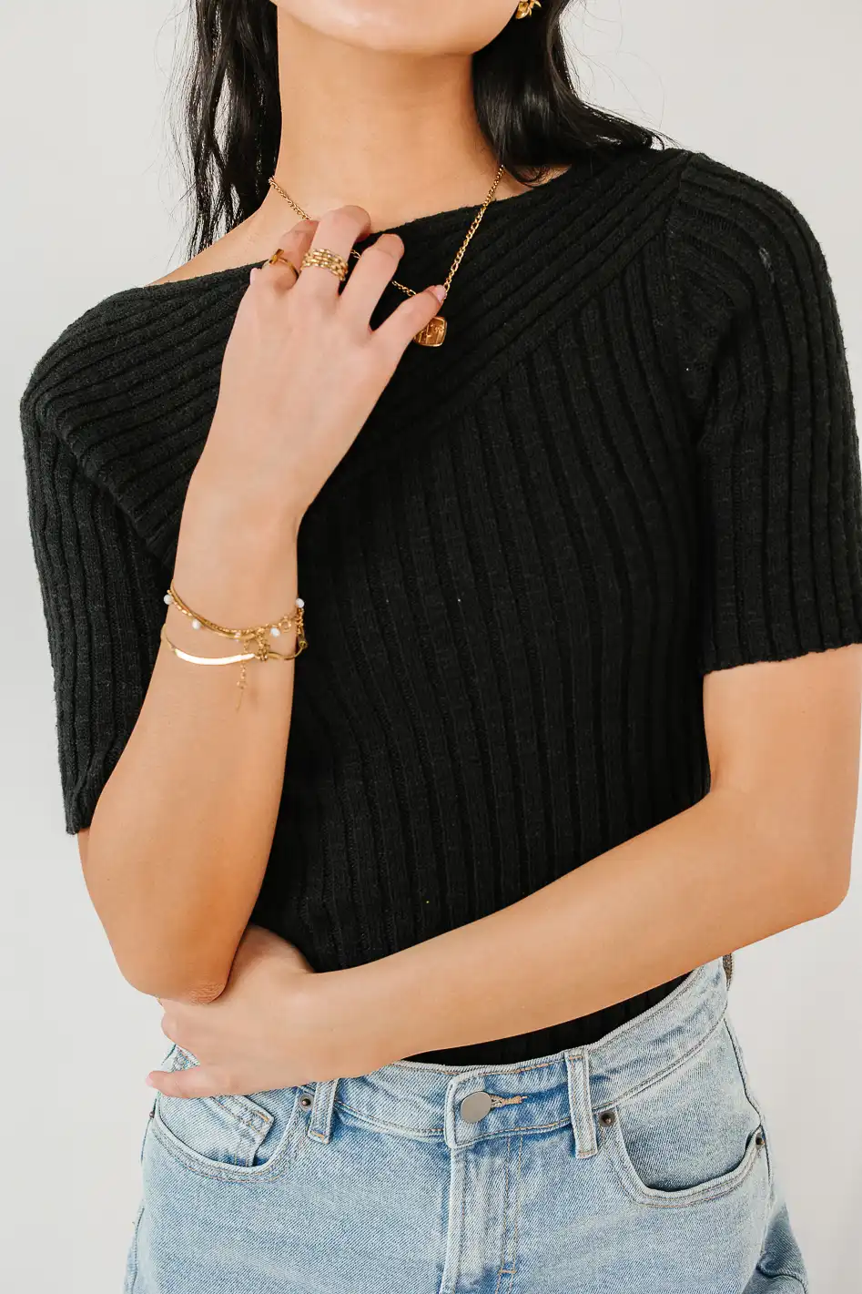 Toni Sweater Top in Black - FINAL SALE - Image 5