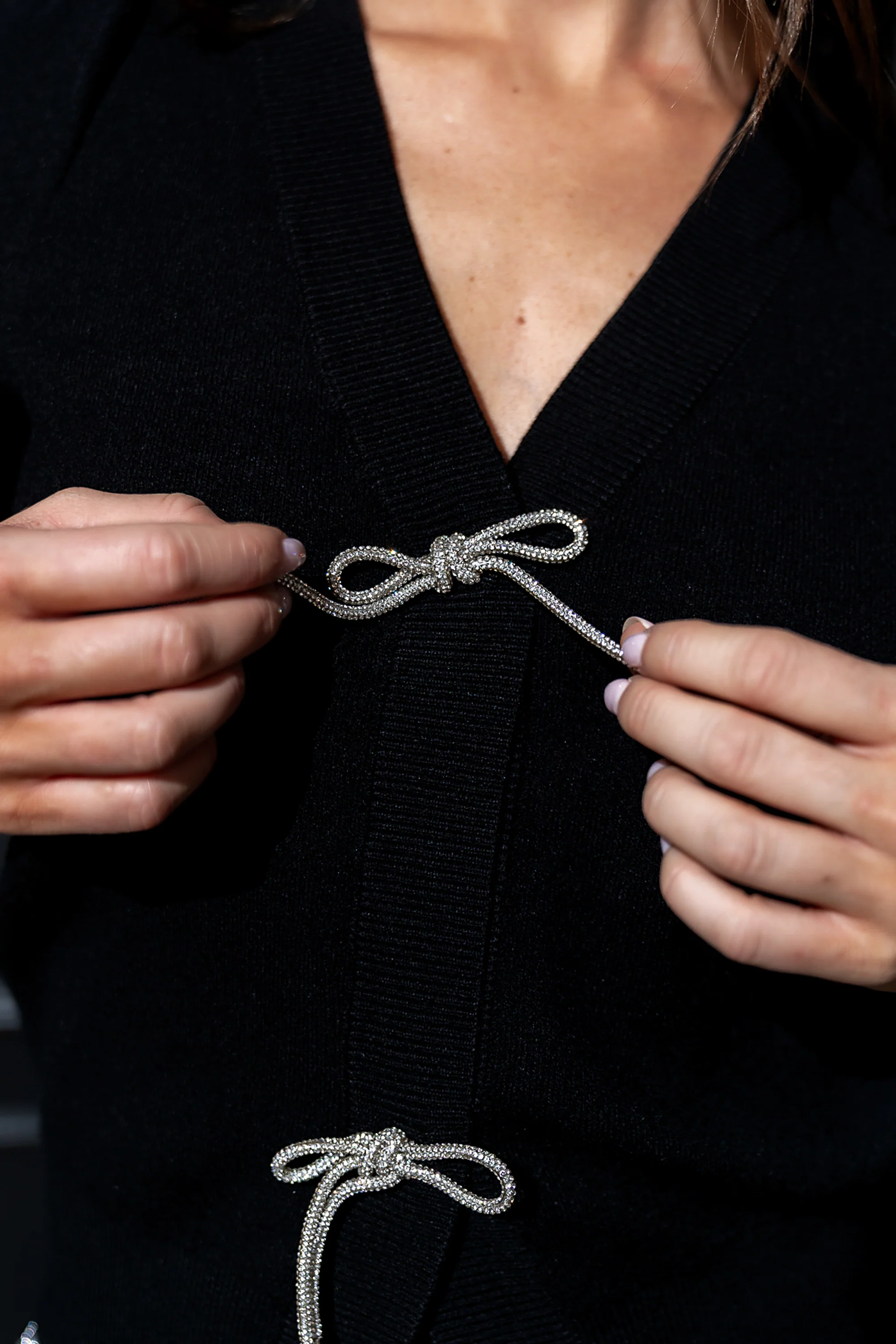 Tonya Bow Sweater in Black - Image 2
