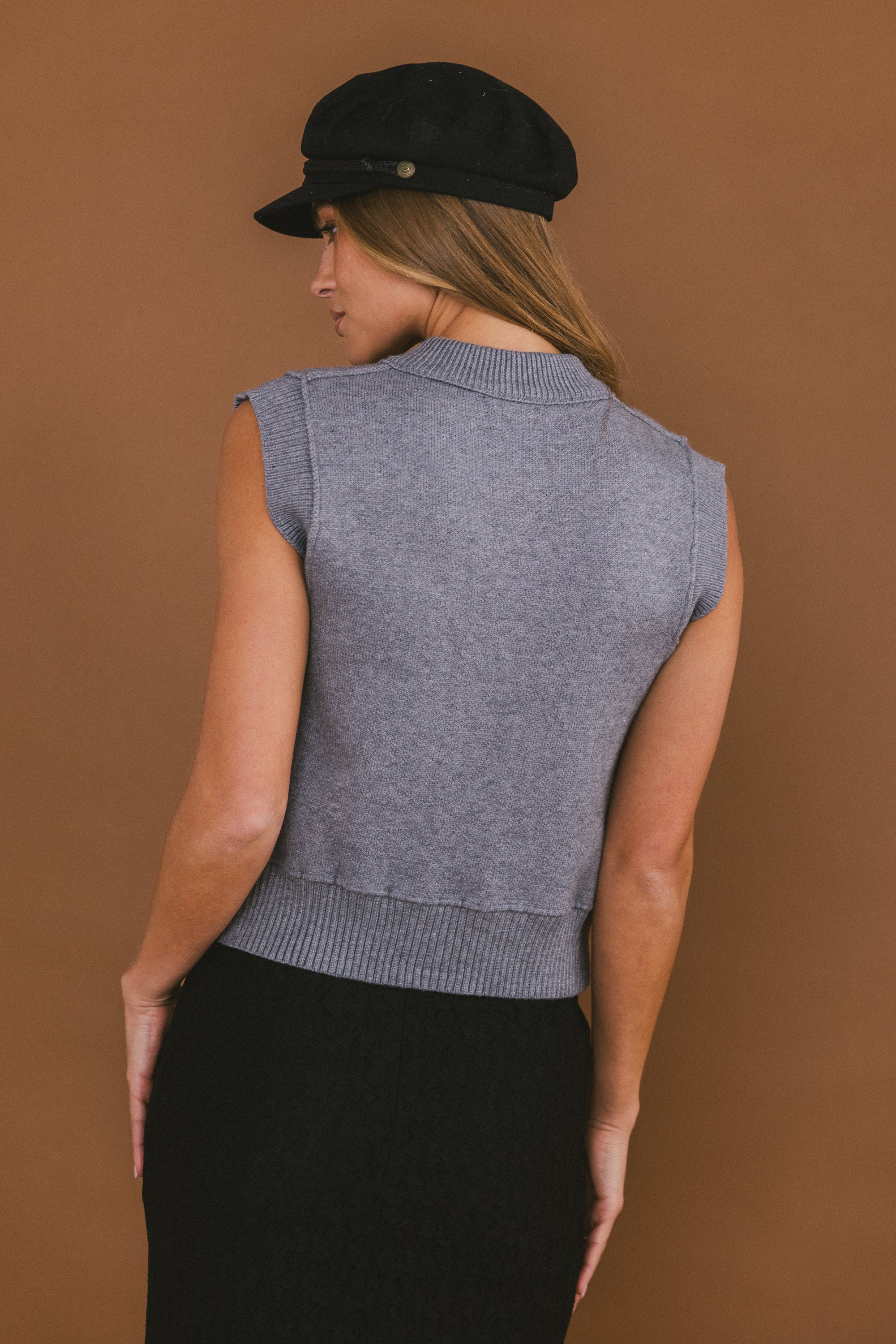 Tori Sweater Vest in Grey - FINAL SALE - Image 4