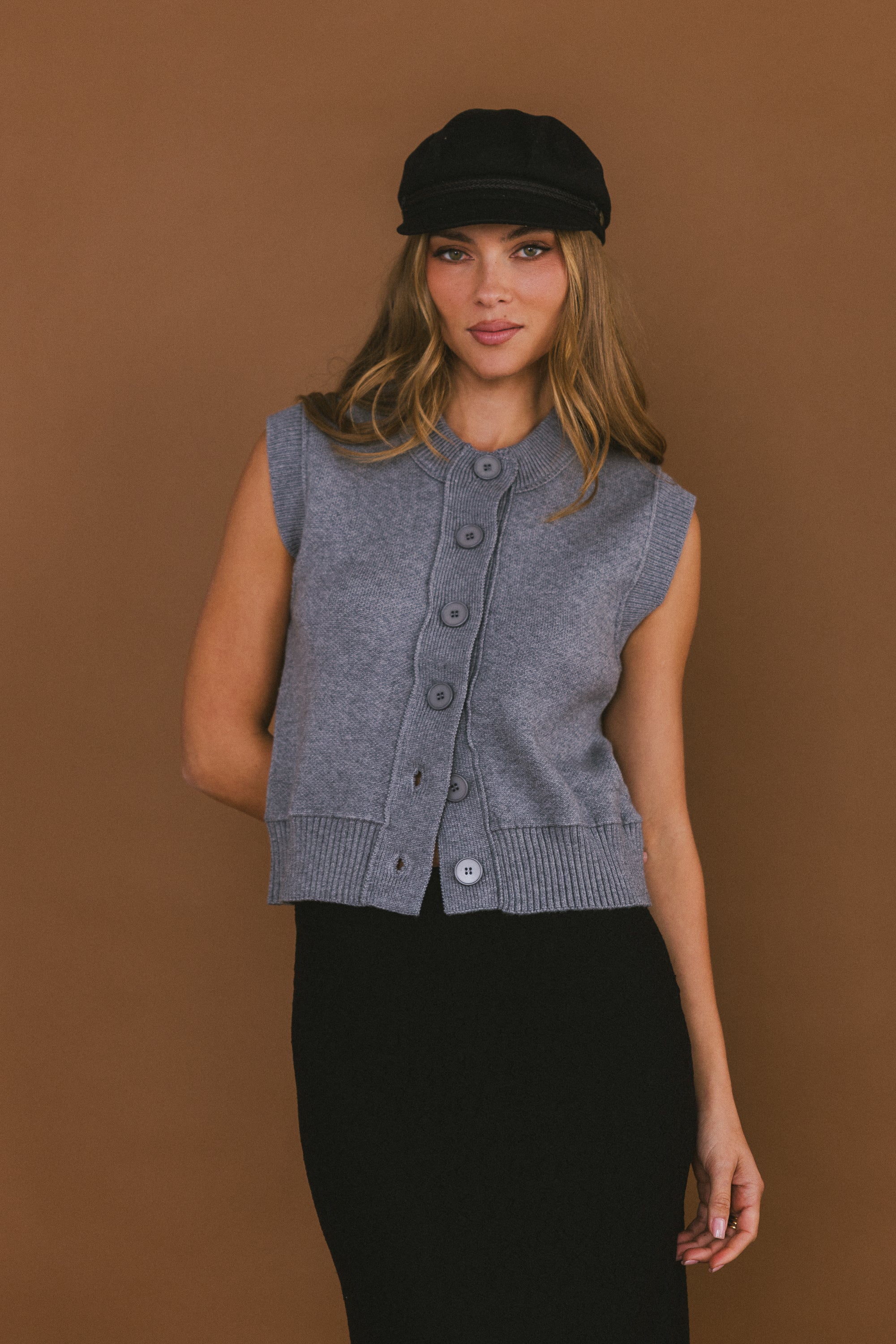 Tori Sweater Vest in Grey - FINAL SALE - Image 6