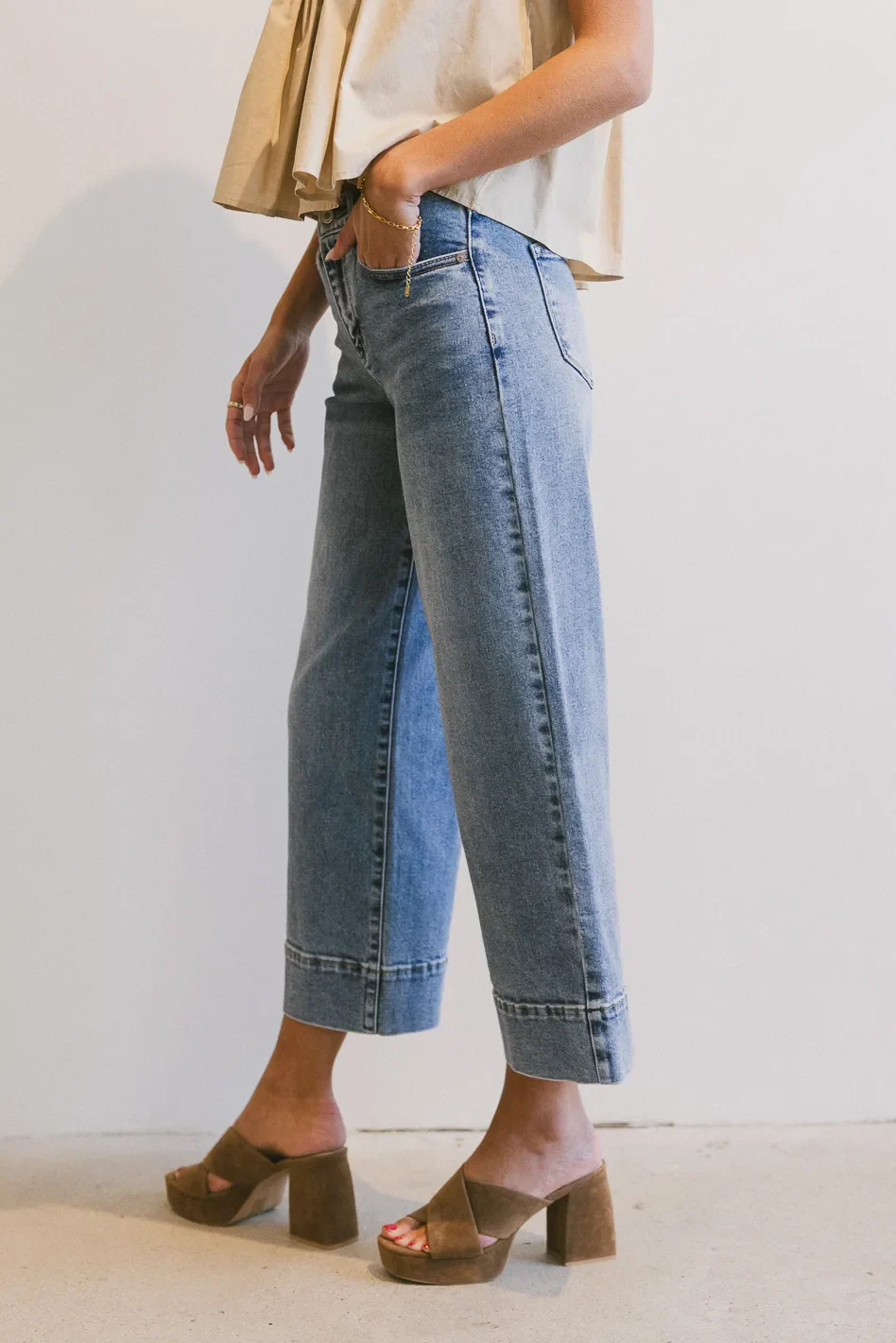 Torry Cropped Wide Leg Jeans - FINAL SALE - Image 6