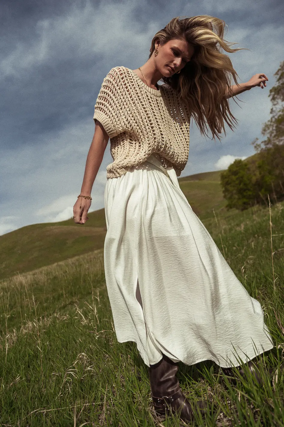 Toso Crocheted Top in Natural - Image 3