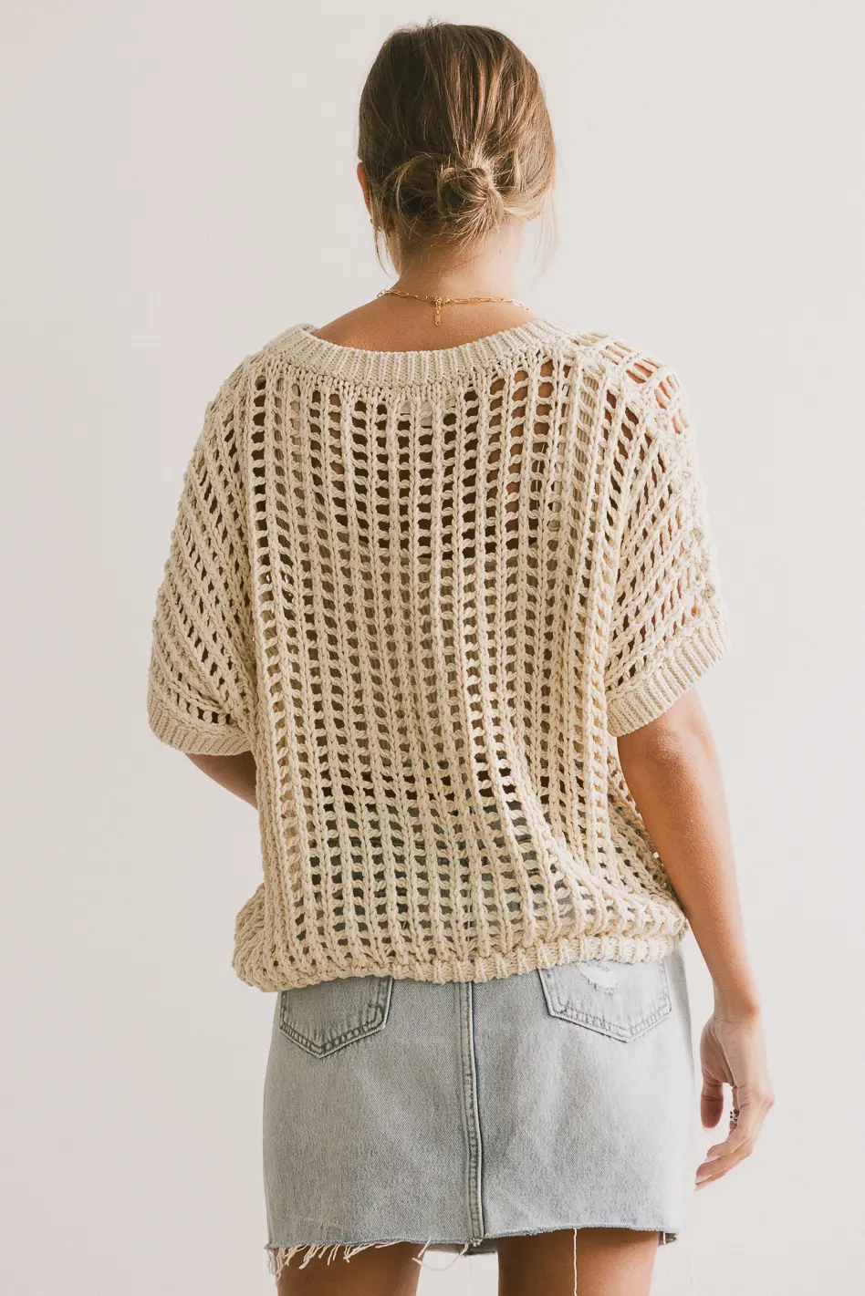 Toso Crocheted Top in Natural - Image 4