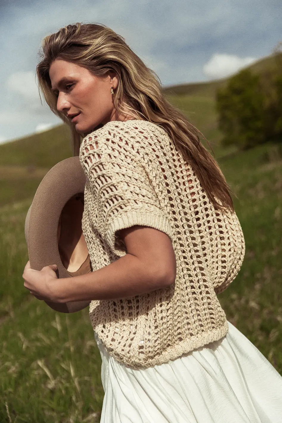 Toso Crocheted Top in Natural - Image 5