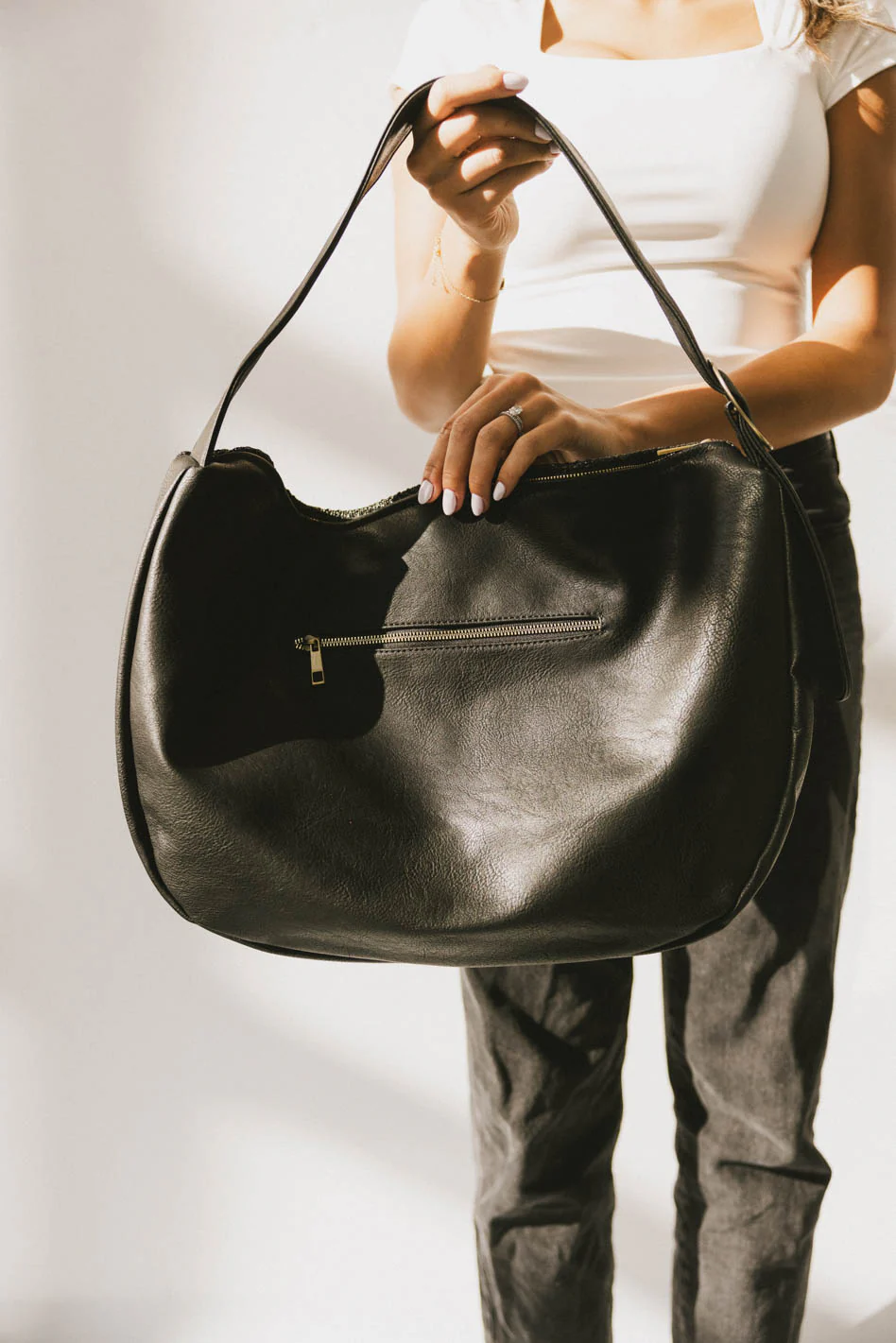 Toulouse Woven Tote in Black - FINAL SALE - Image 3