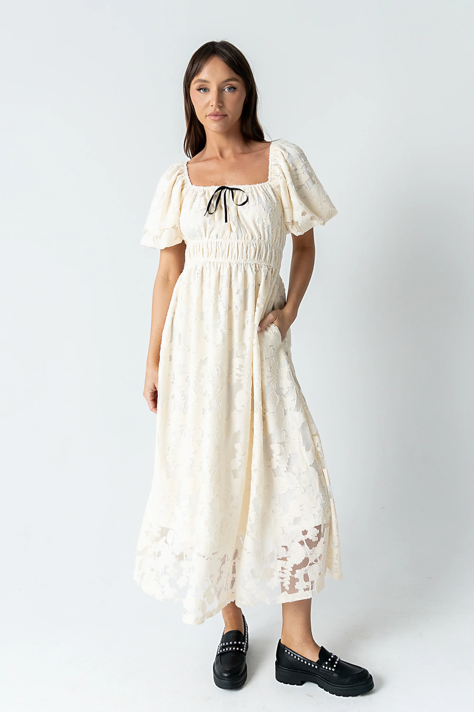 Tracie Sheer Midi Dress