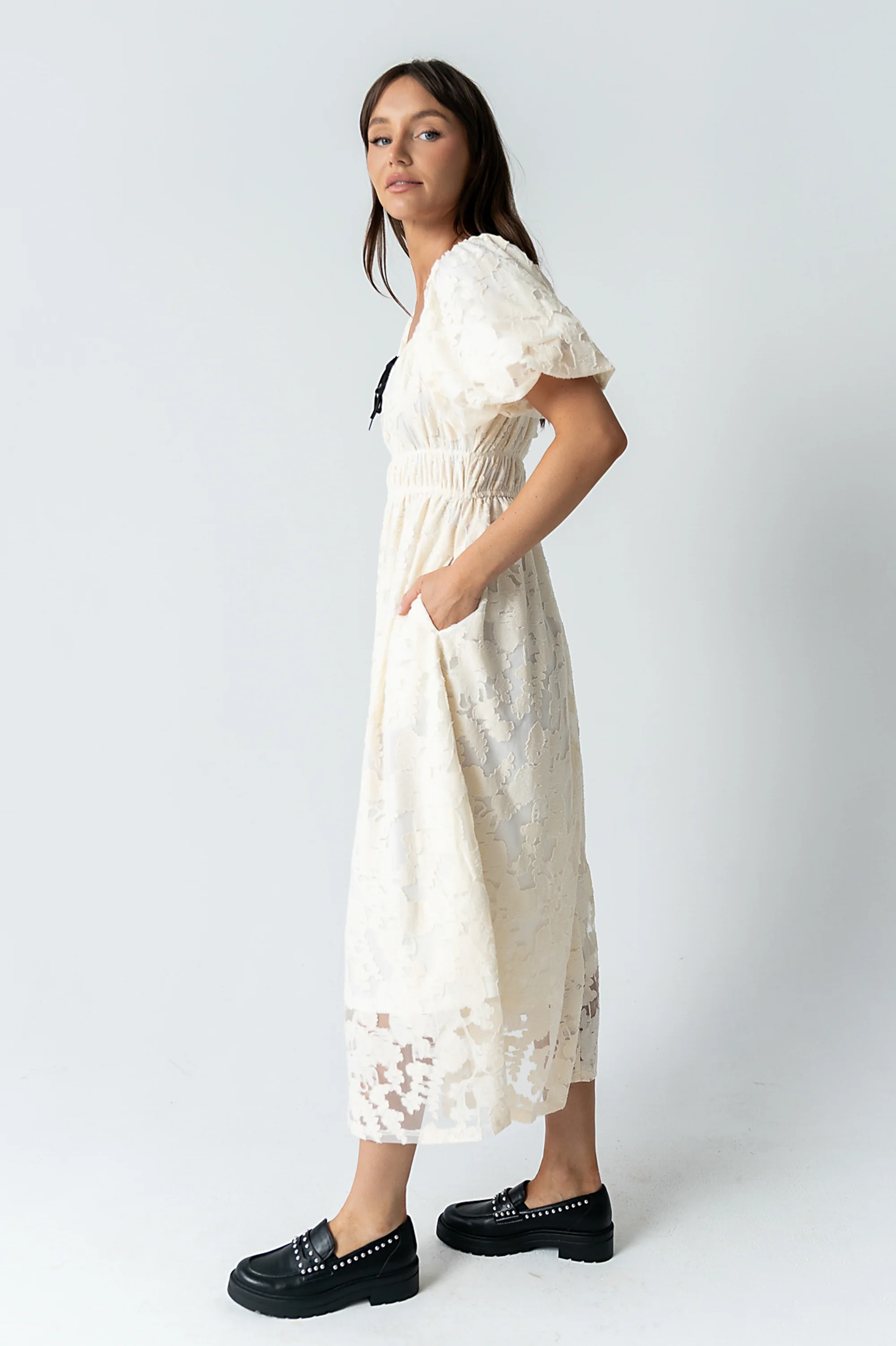 Tracie Sheer Midi Dress - Image 8