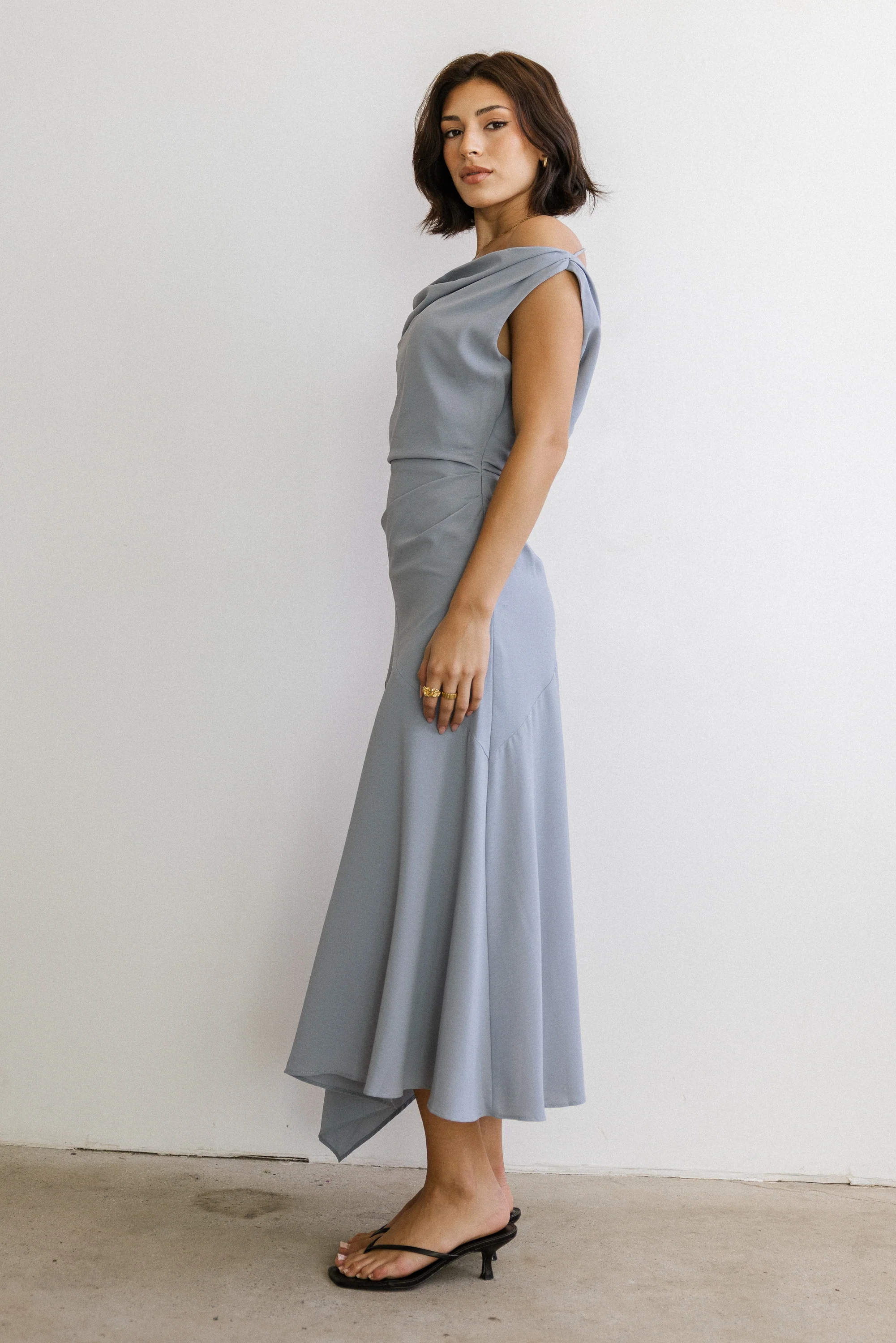 Trina Asymmetrical Midi Dress - Image 5