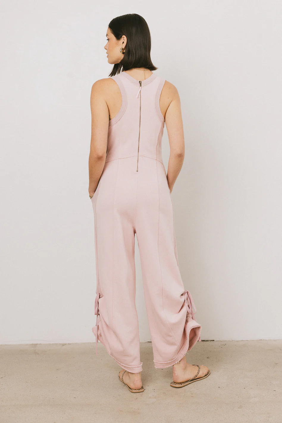 Tristan Knit Jumpsuit in Pink - FINAL SALE - Image 4