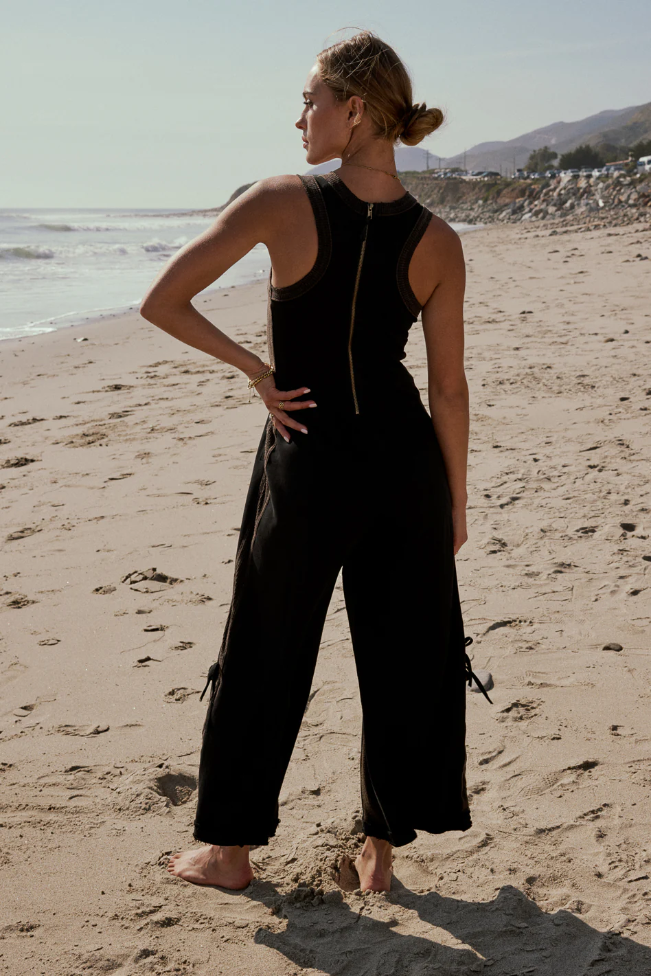 Tristan Knit Jumpsuit in Charcoal - Image 5