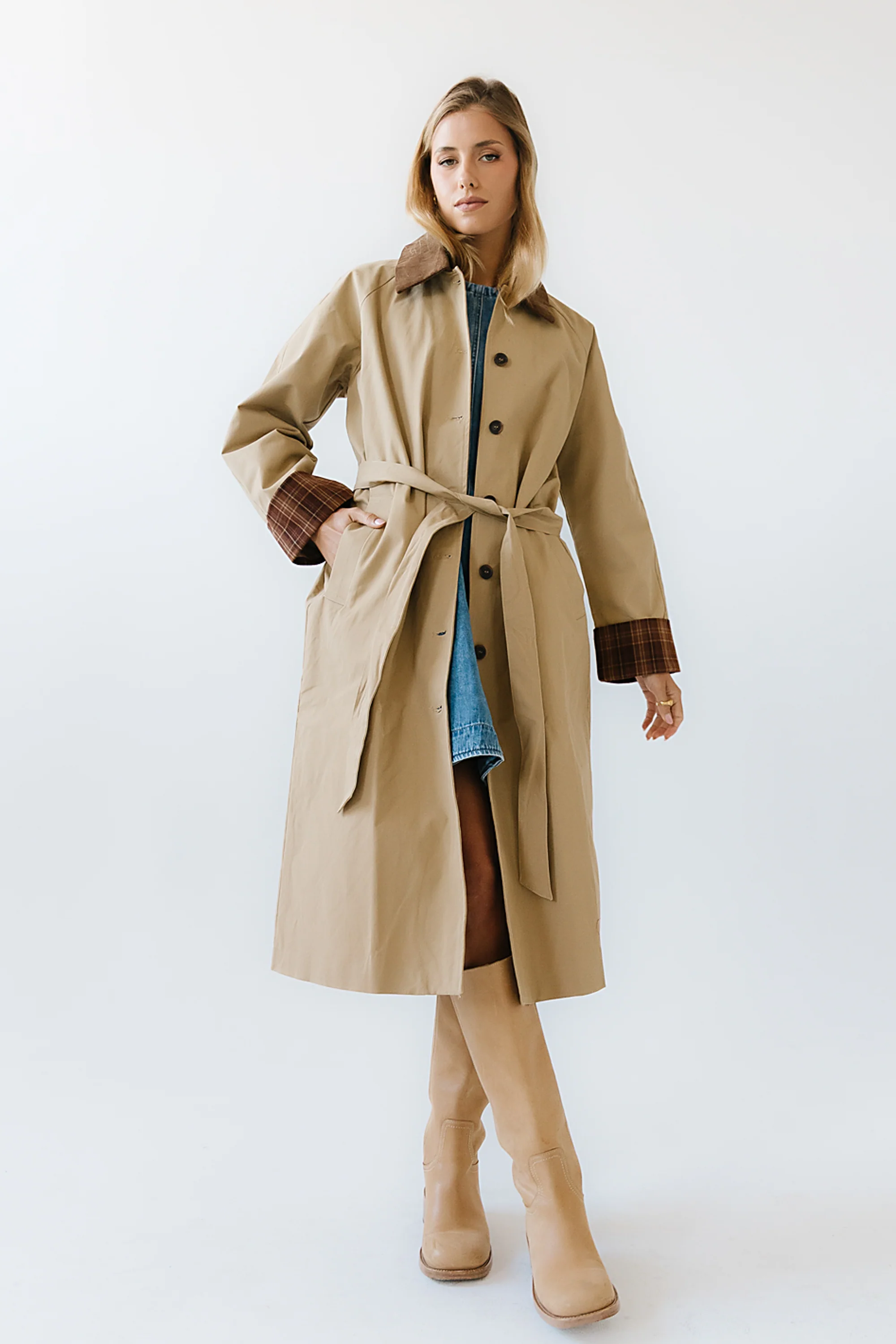 Tulie Contrast Trench Coat - Image 7