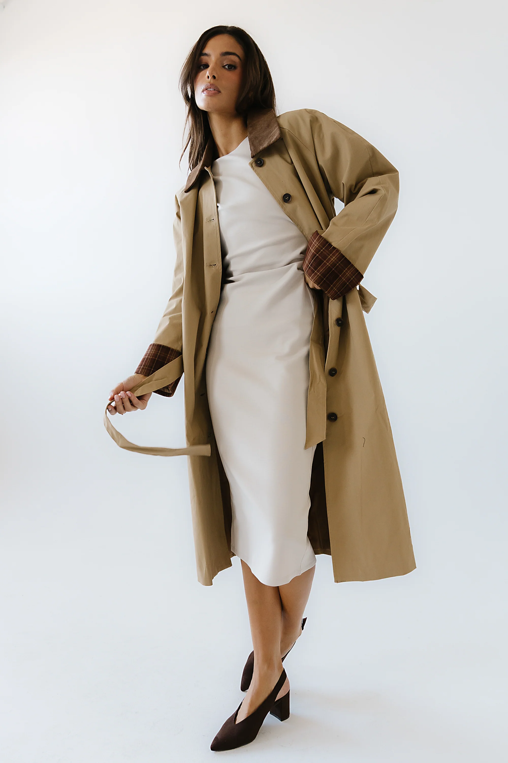 Tulie Contrast Trench Coat - Image 8