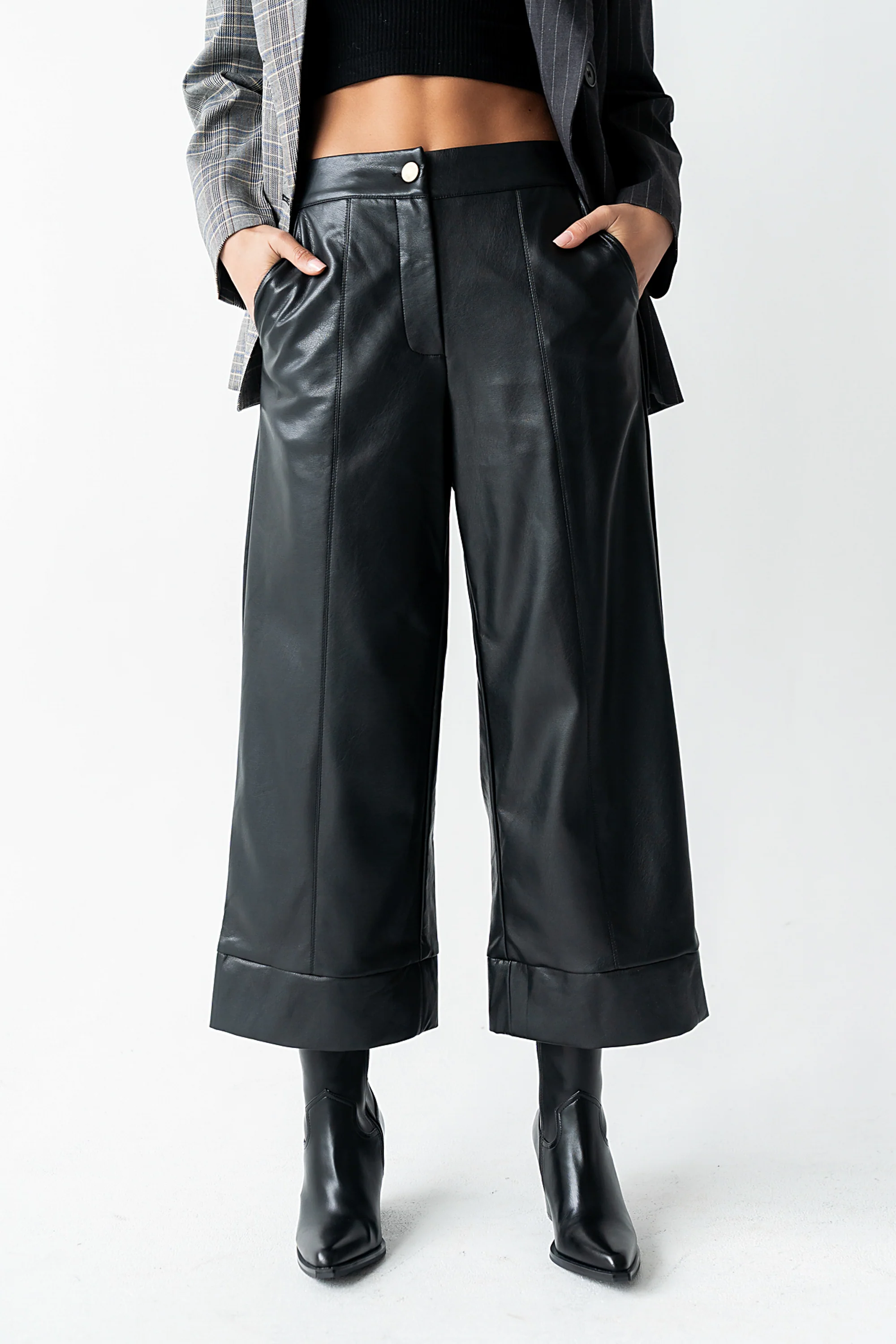 Ulani Vegan Leather Pants in Black - FINAL SALE