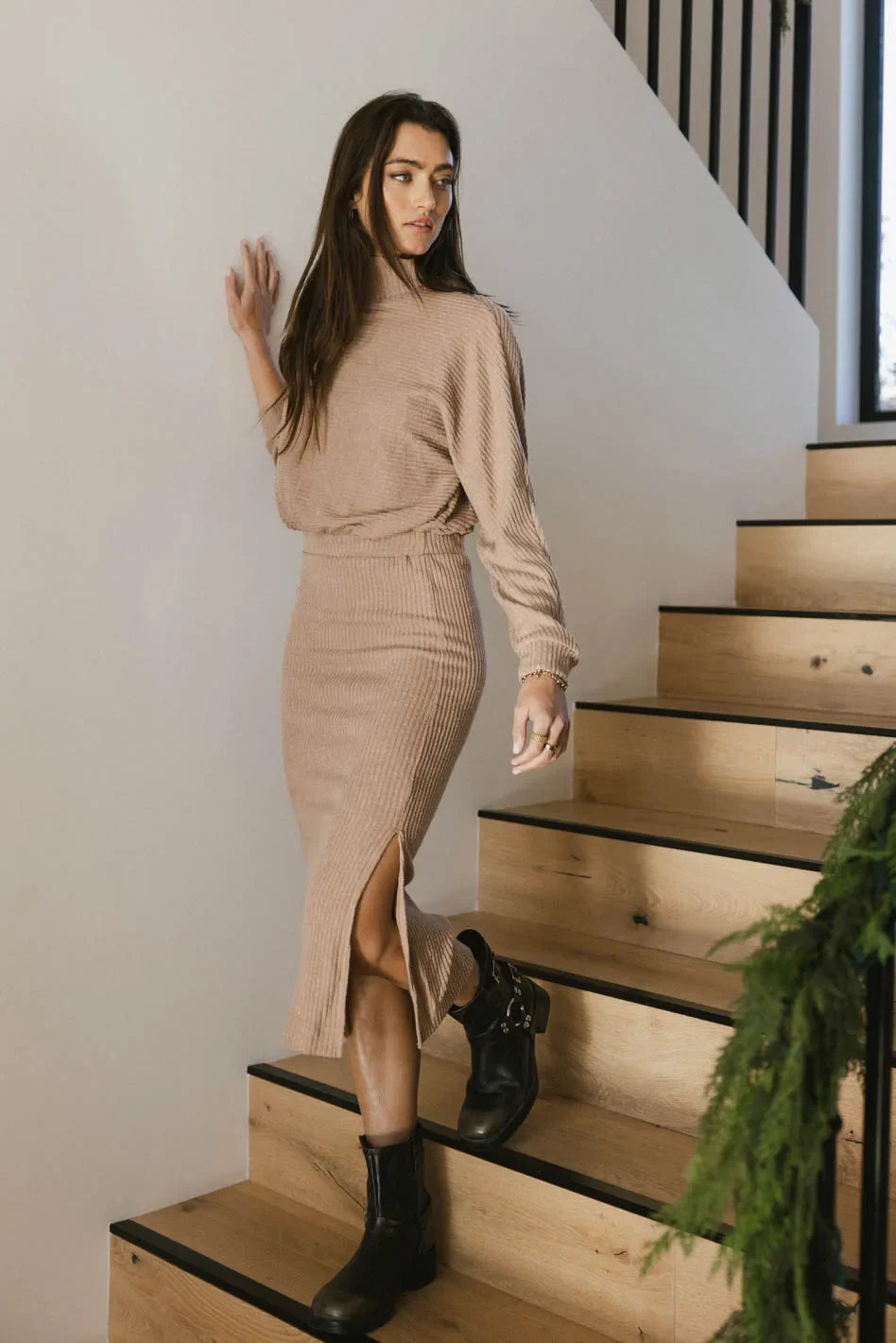 Ulrich Sweater Dress in Tan - FINAL SALE - Image 2