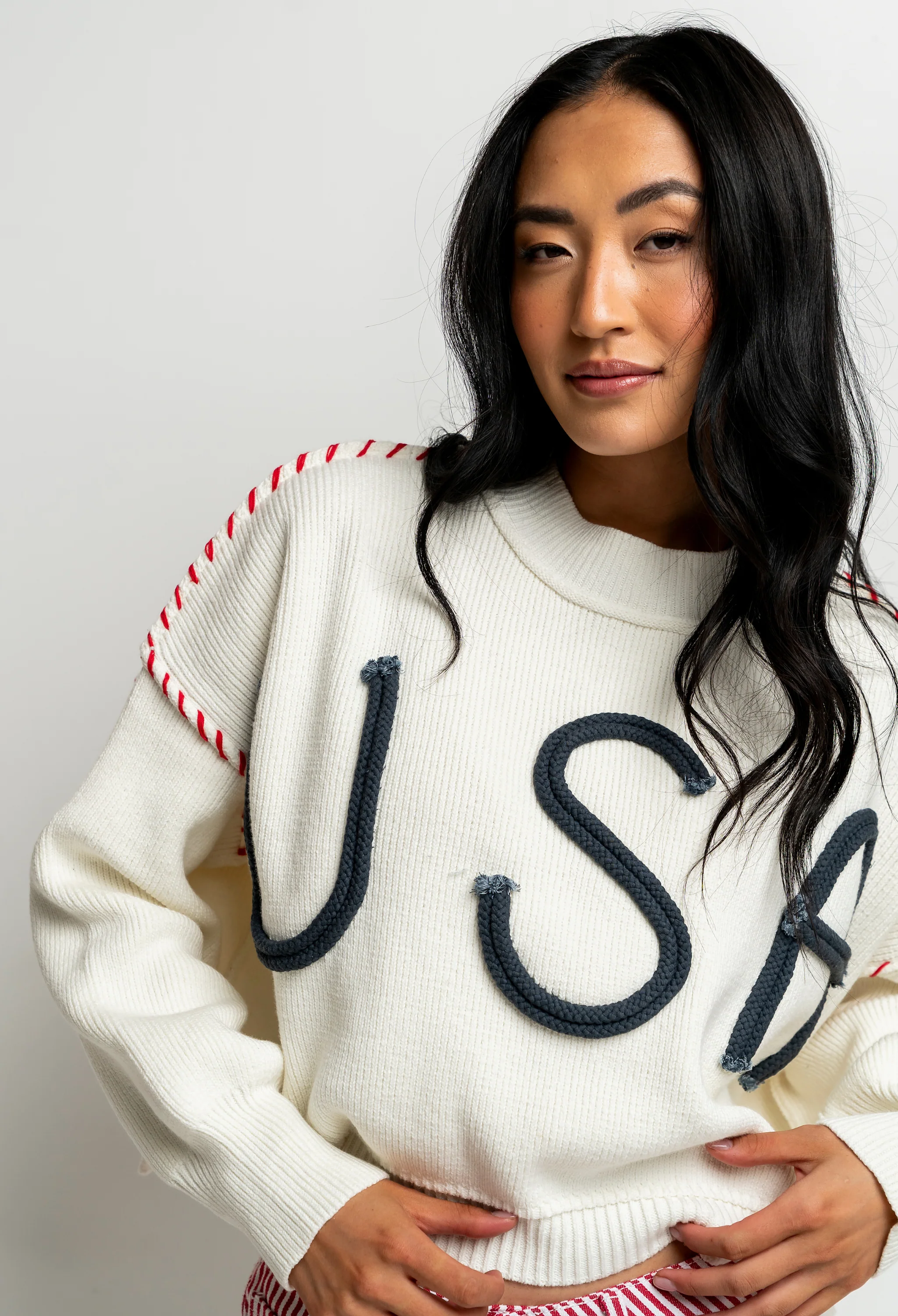 USA Oversized Sweater in Off White - FINAL SALE - Image 3