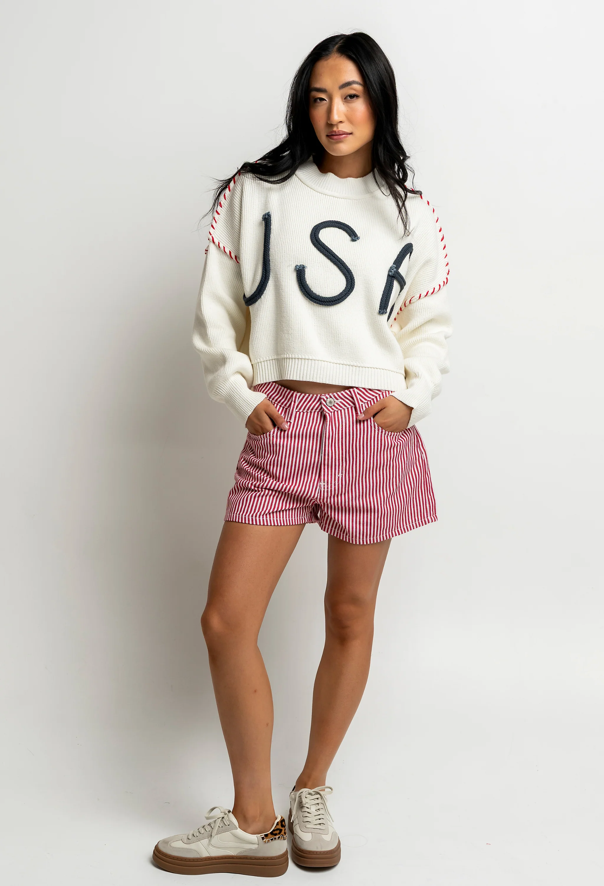 USA Oversized Sweater in Off White - FINAL SALE - Image 5