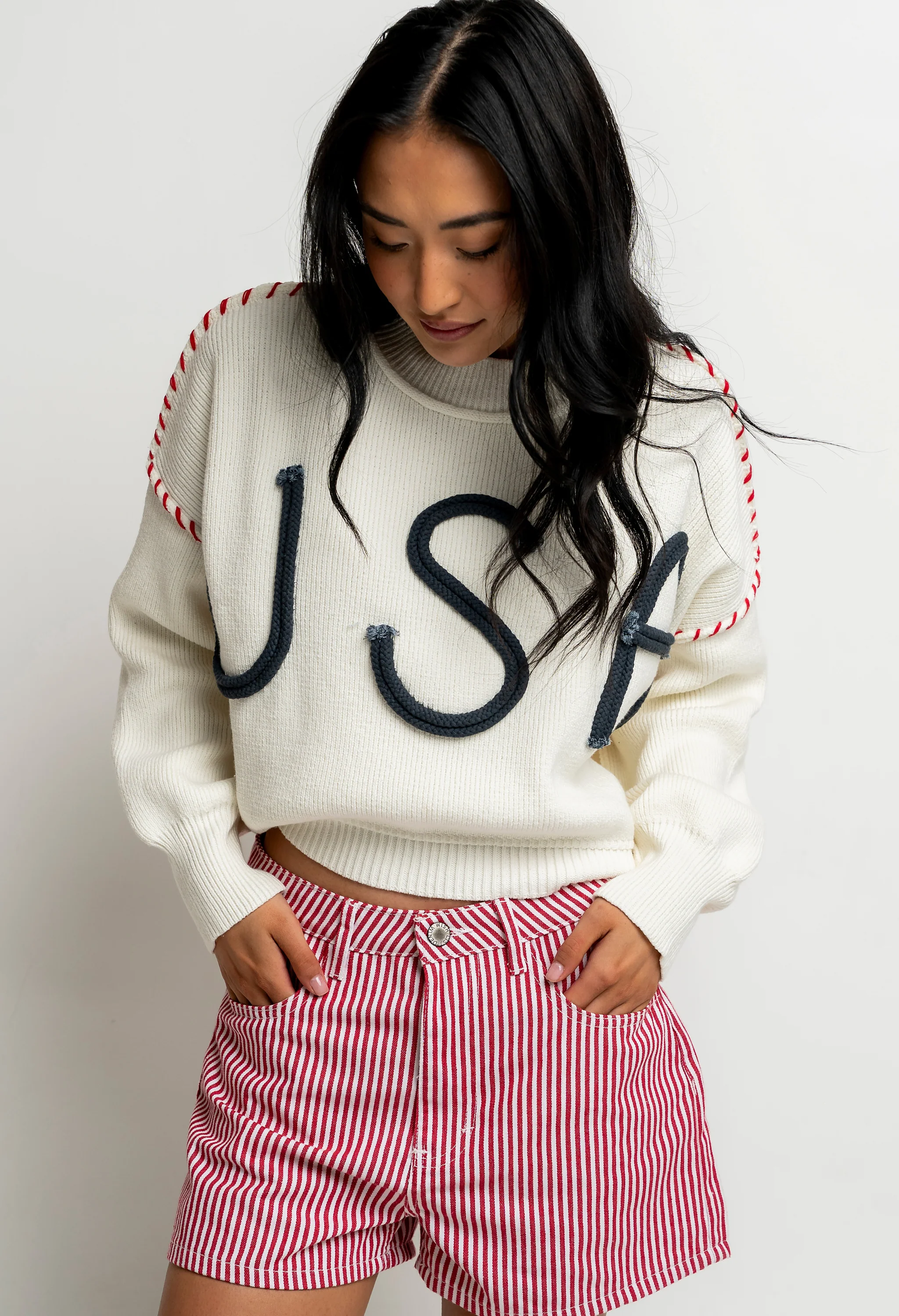 USA Oversized Sweater in Off White - FINAL SALE - Image 6