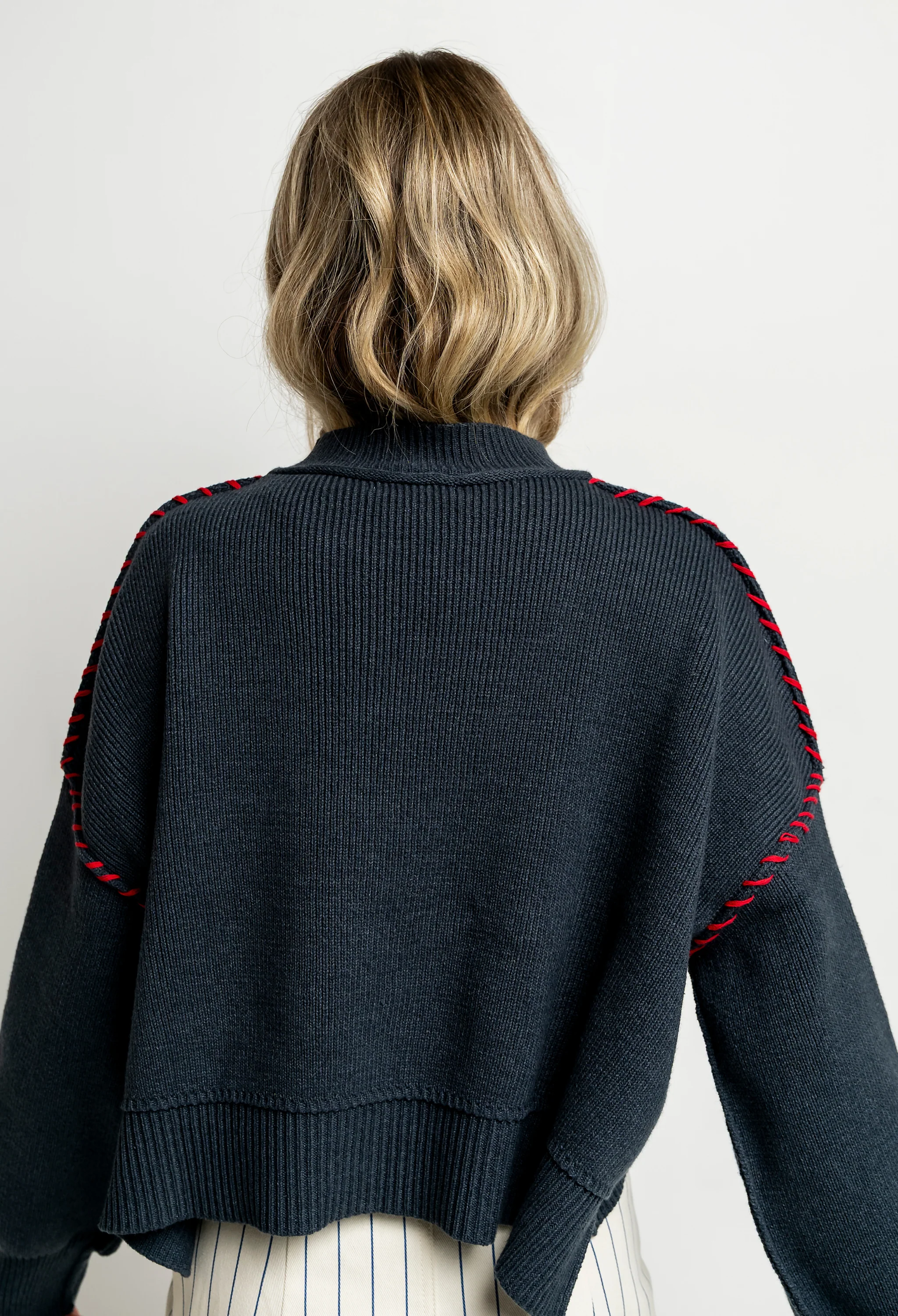 USA Oversized Sweater in Navy - FINAL SALE - Image 3
