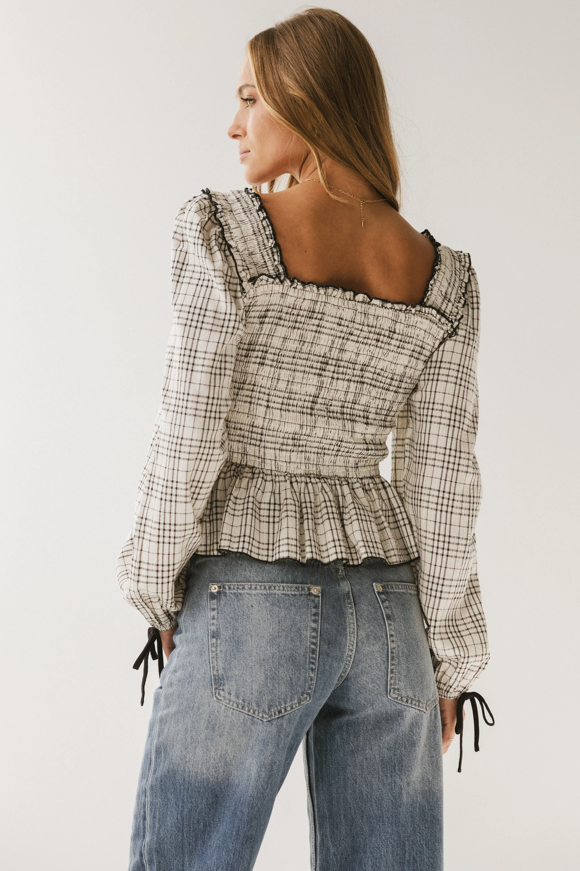 Vale Smocked Blouse in Black - FINAL SALE - Image 5