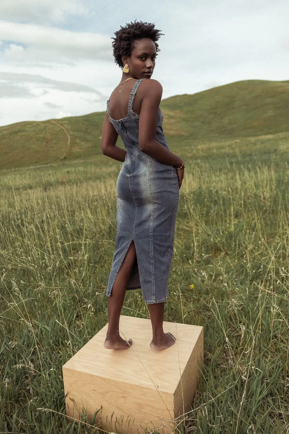 Valentini Denim Midi Dress - FINAL SALE - Image 3