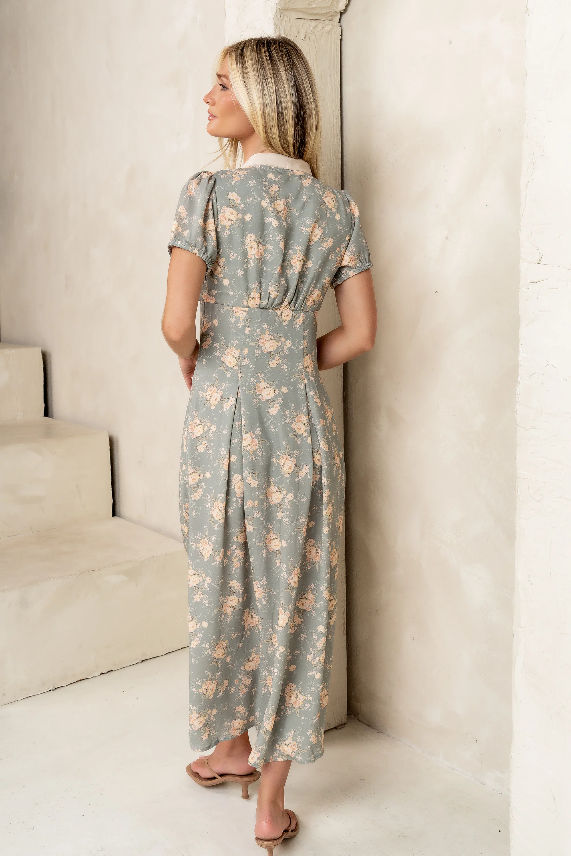 Vera Floral Maxi Dress in Sage - FINAL SALE - Image 3