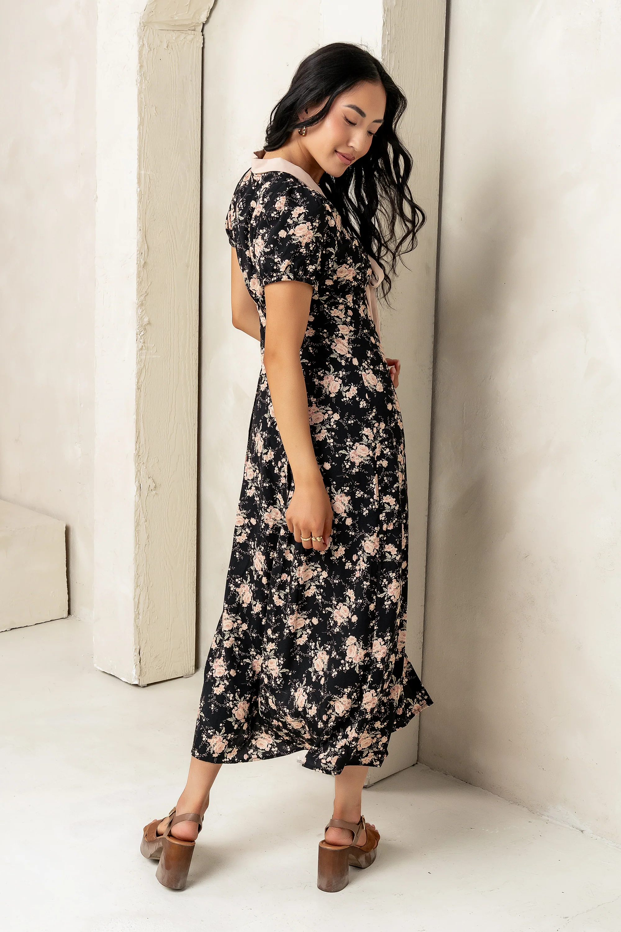 Vera Floral Maxi Dress in Black - FINAL SALE - Image 4