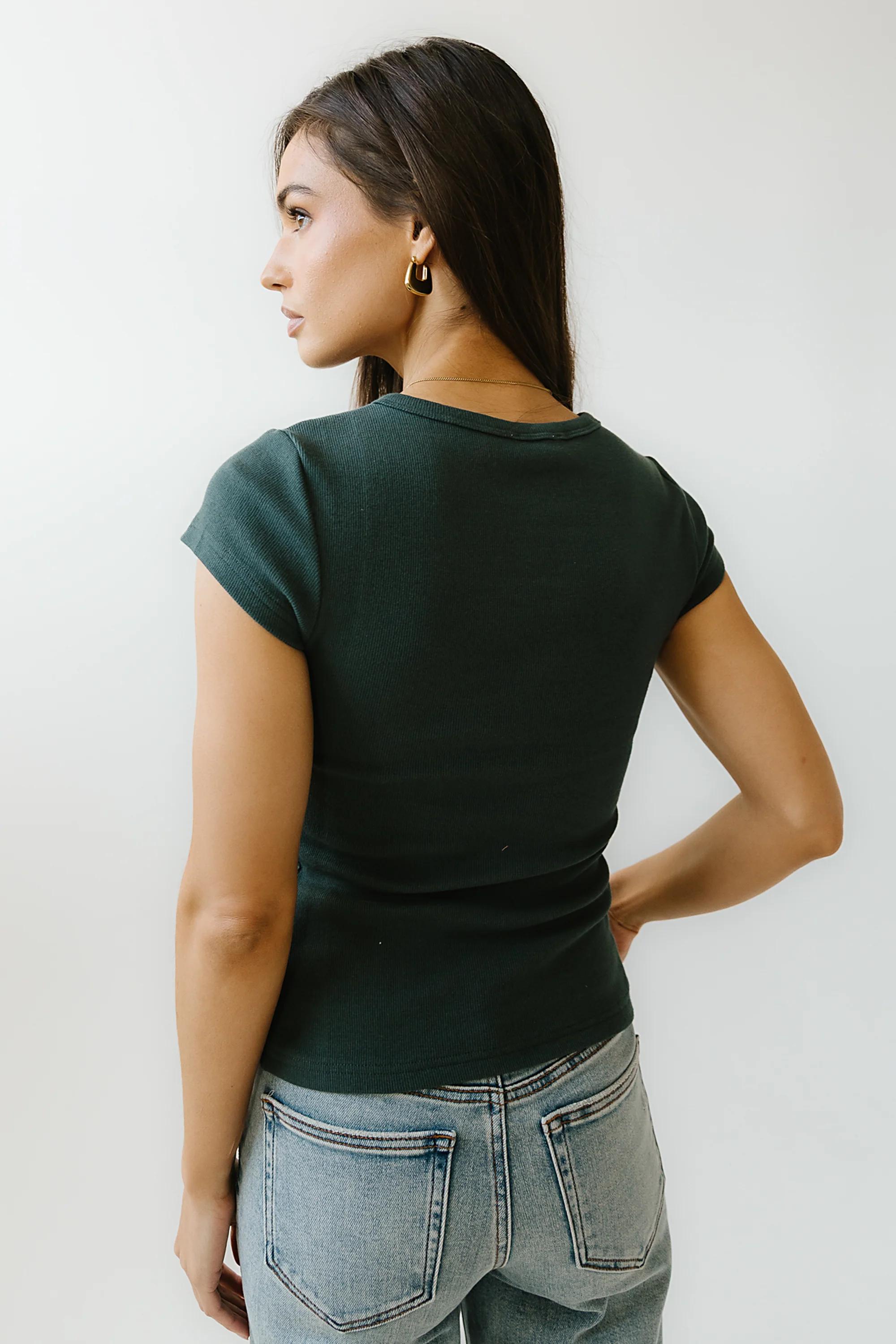 Vestia Button Up Tee in Teal - FINAL SALE - Image 4