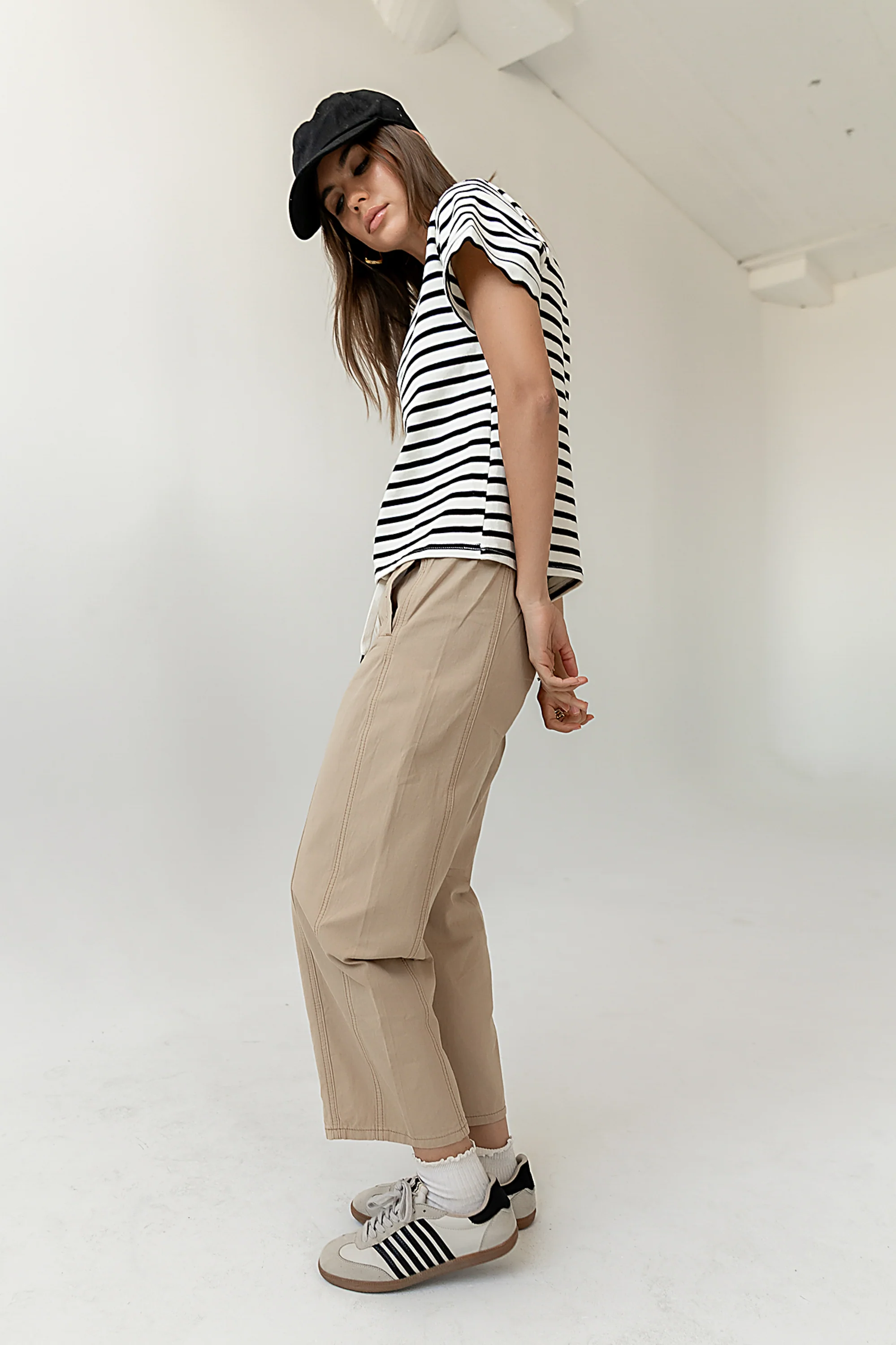 Walker Scalloped Top in Black - Image 2