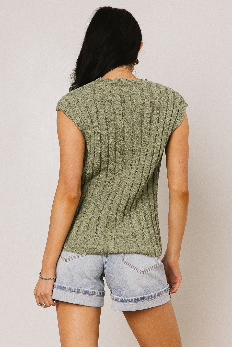Warren Ribbed Tank in Olive - FINAL SALE - Image 2