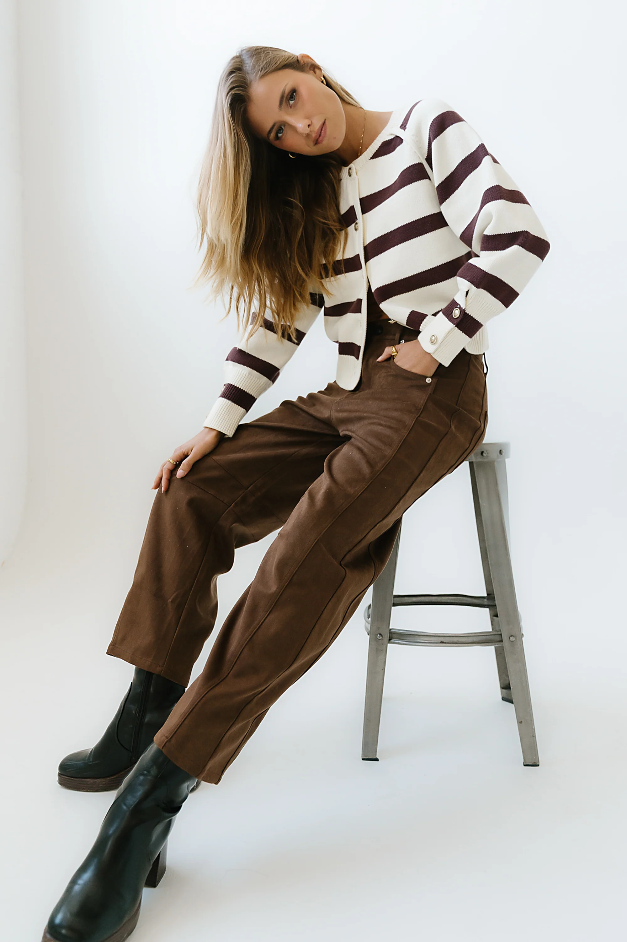 Warren Suede Barrel Pants - FINAL SALE - Image 2