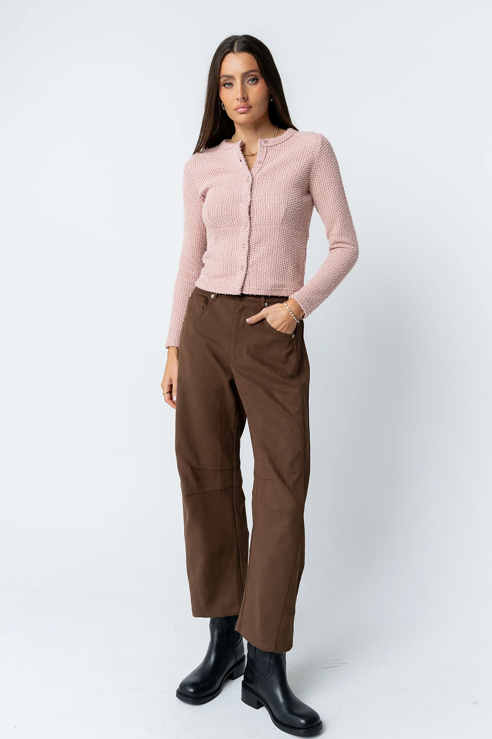 Warren Suede Barrel Pants - FINAL SALE - Image 3