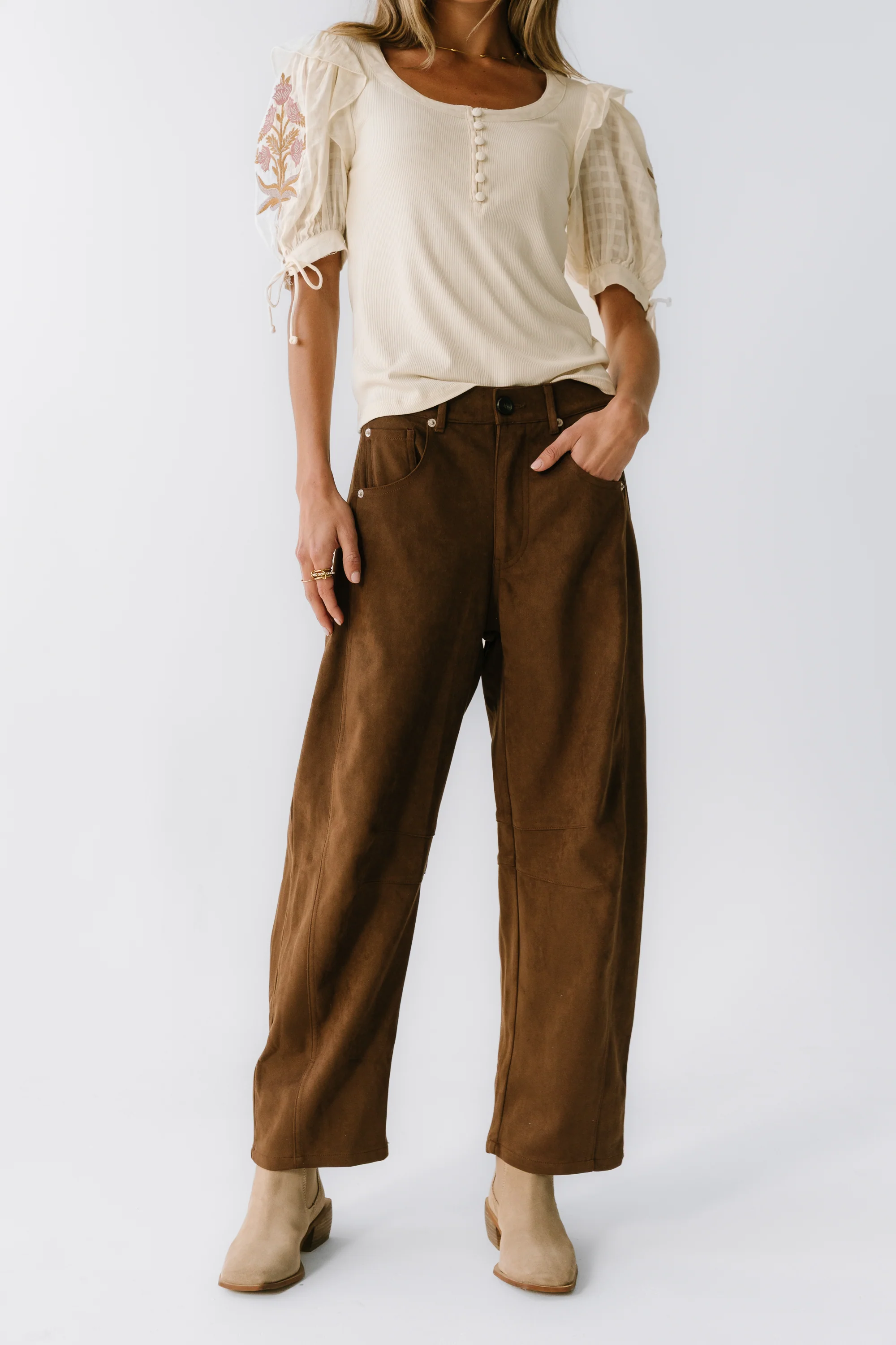 Warren Suede Barrel Pants - FINAL SALE - Image 6