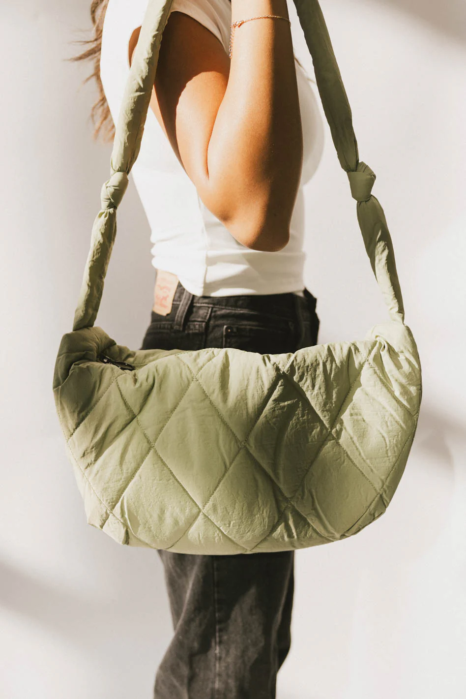 Whimsy Quilted Bag in Sage - FINAL SALE - Image 5