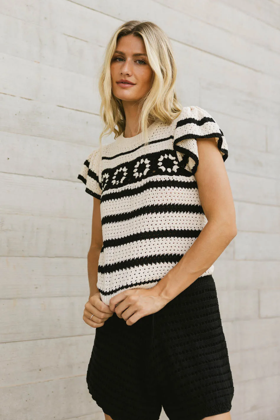 Whitney Crocheted Sweater Top - FINAL SALE - Image 4