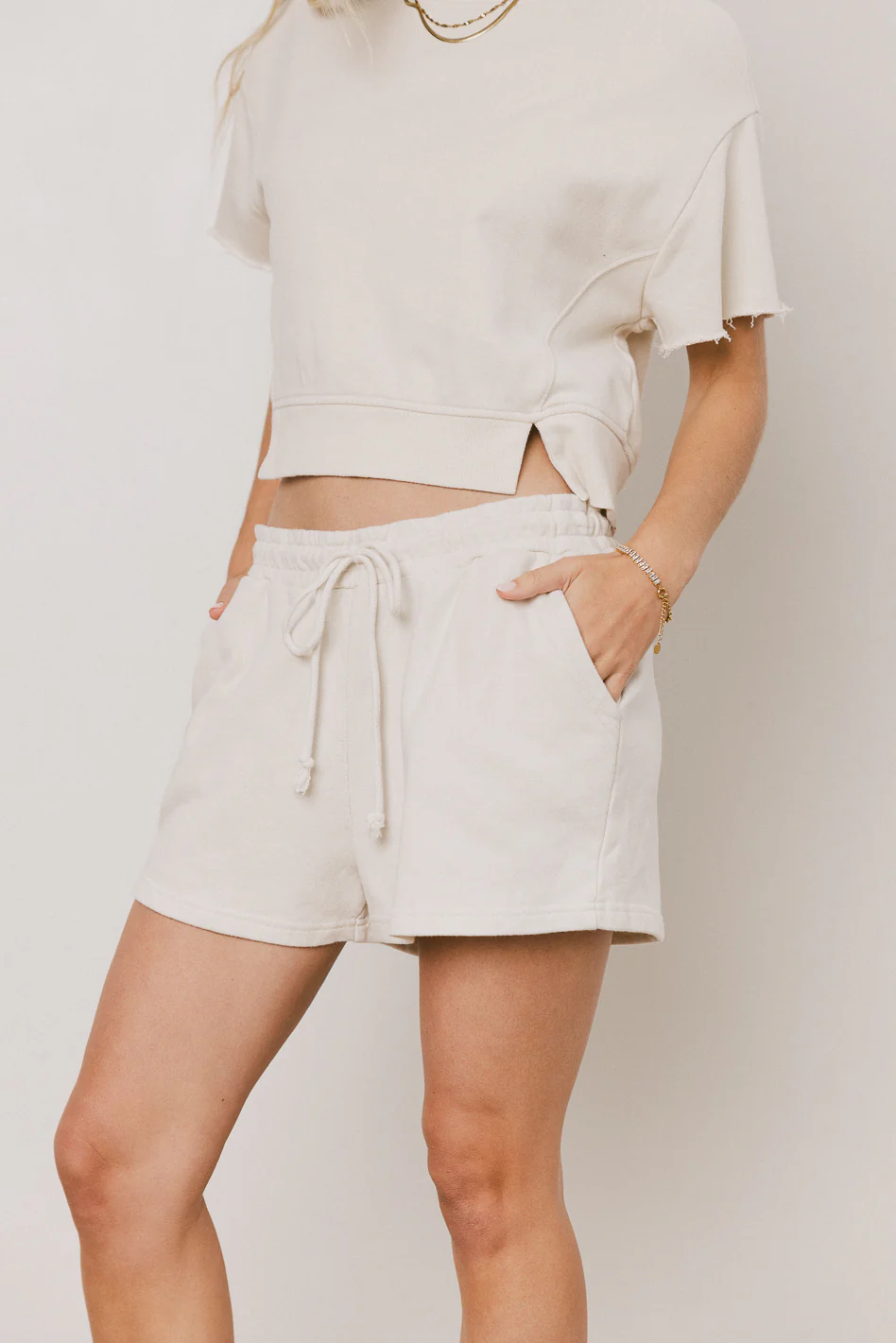 Willa Knit Shorts in Cream - FINAL SALE - Image 5