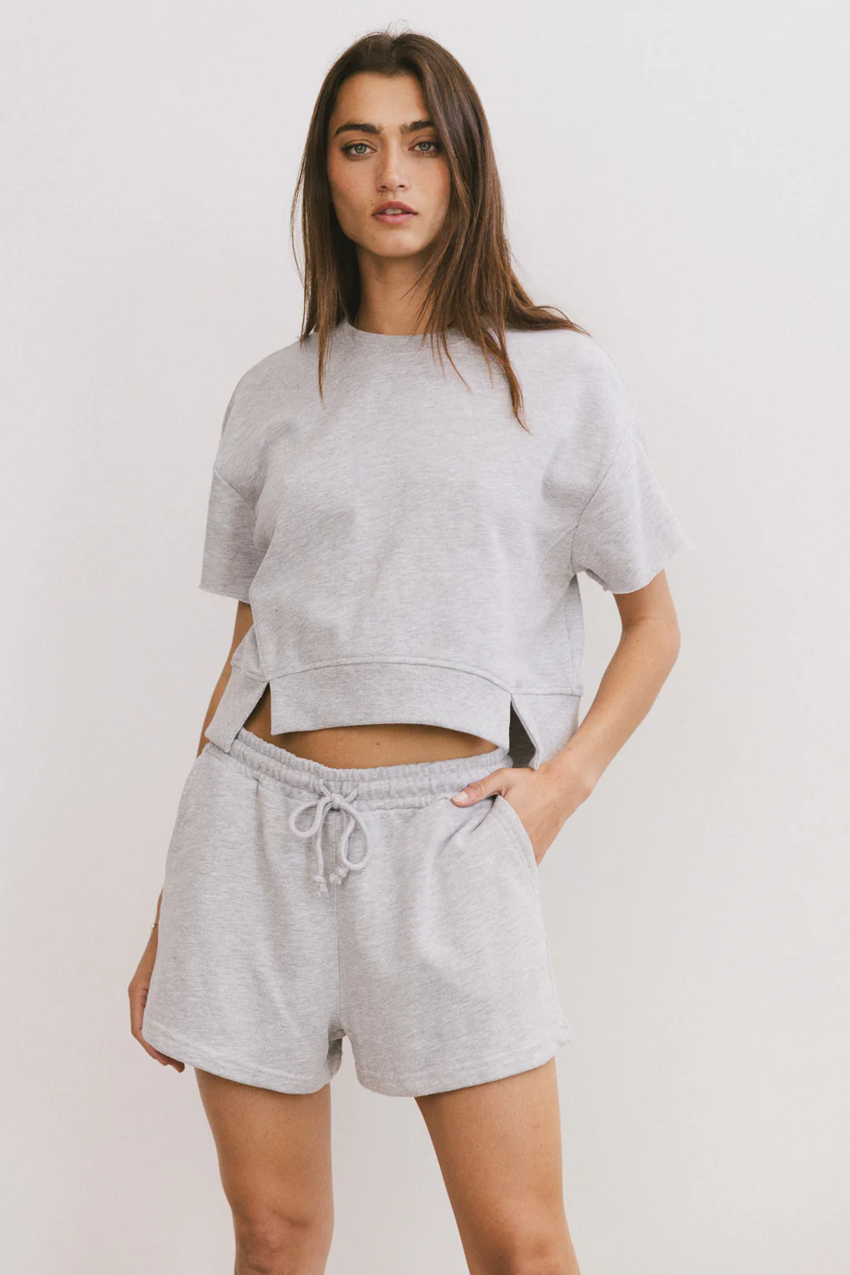 Willa Knit Top in Heather Grey - FINAL SALE