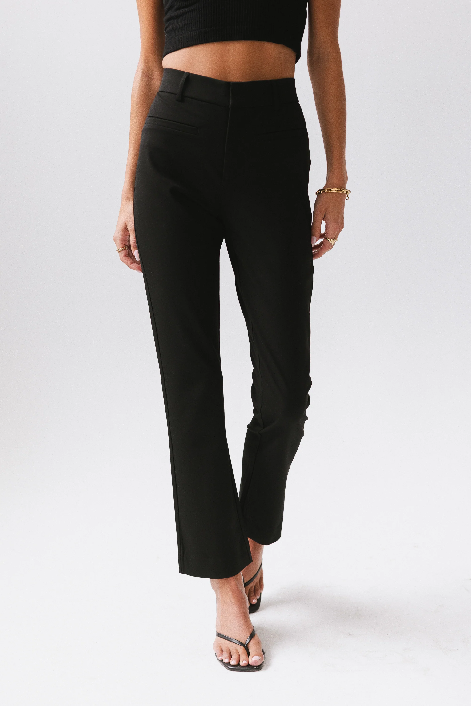 Willow Slim Straight Trouser in Black