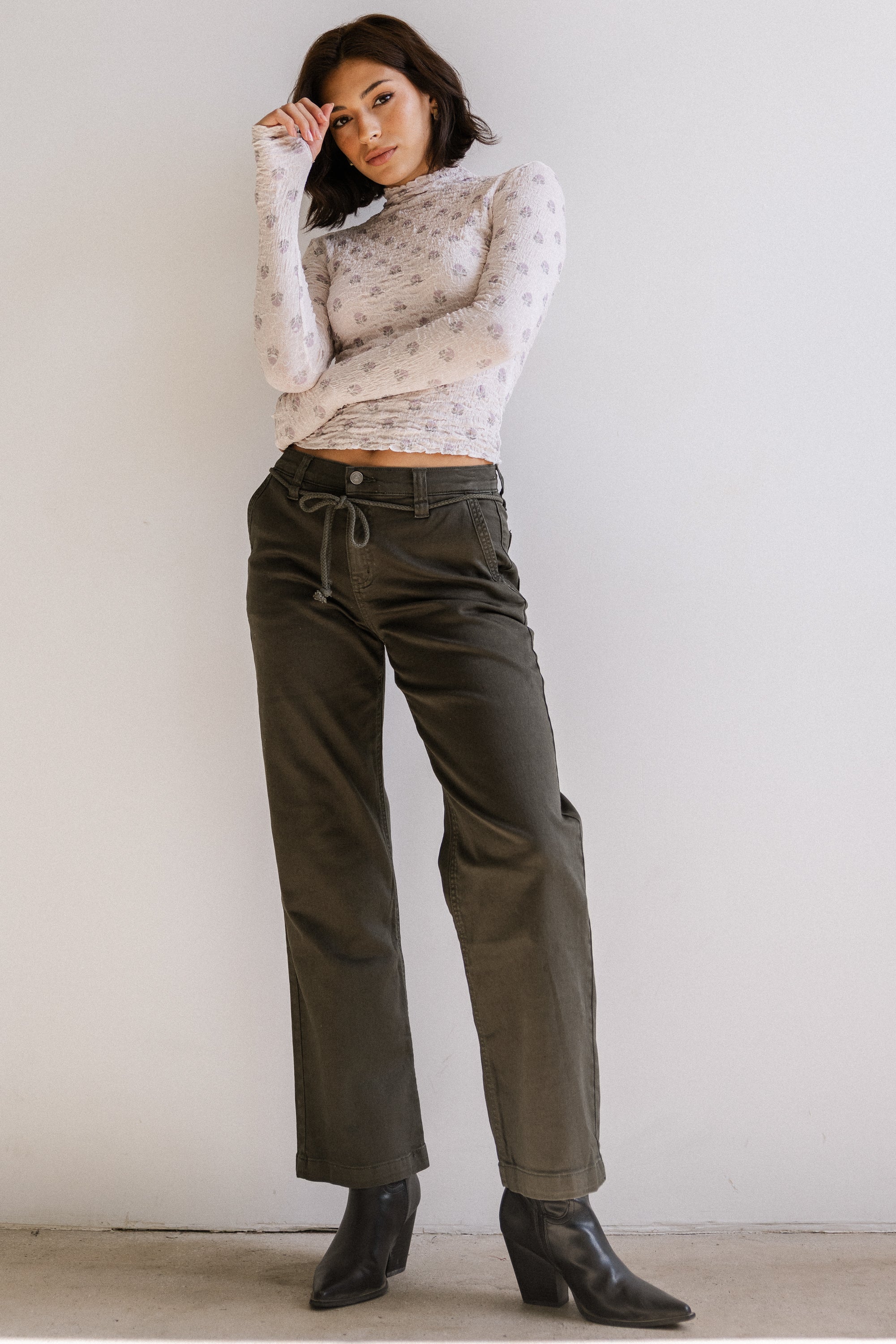 Winnie Floral Crinkle Top in Ivory - FINAL SALE - Image 5