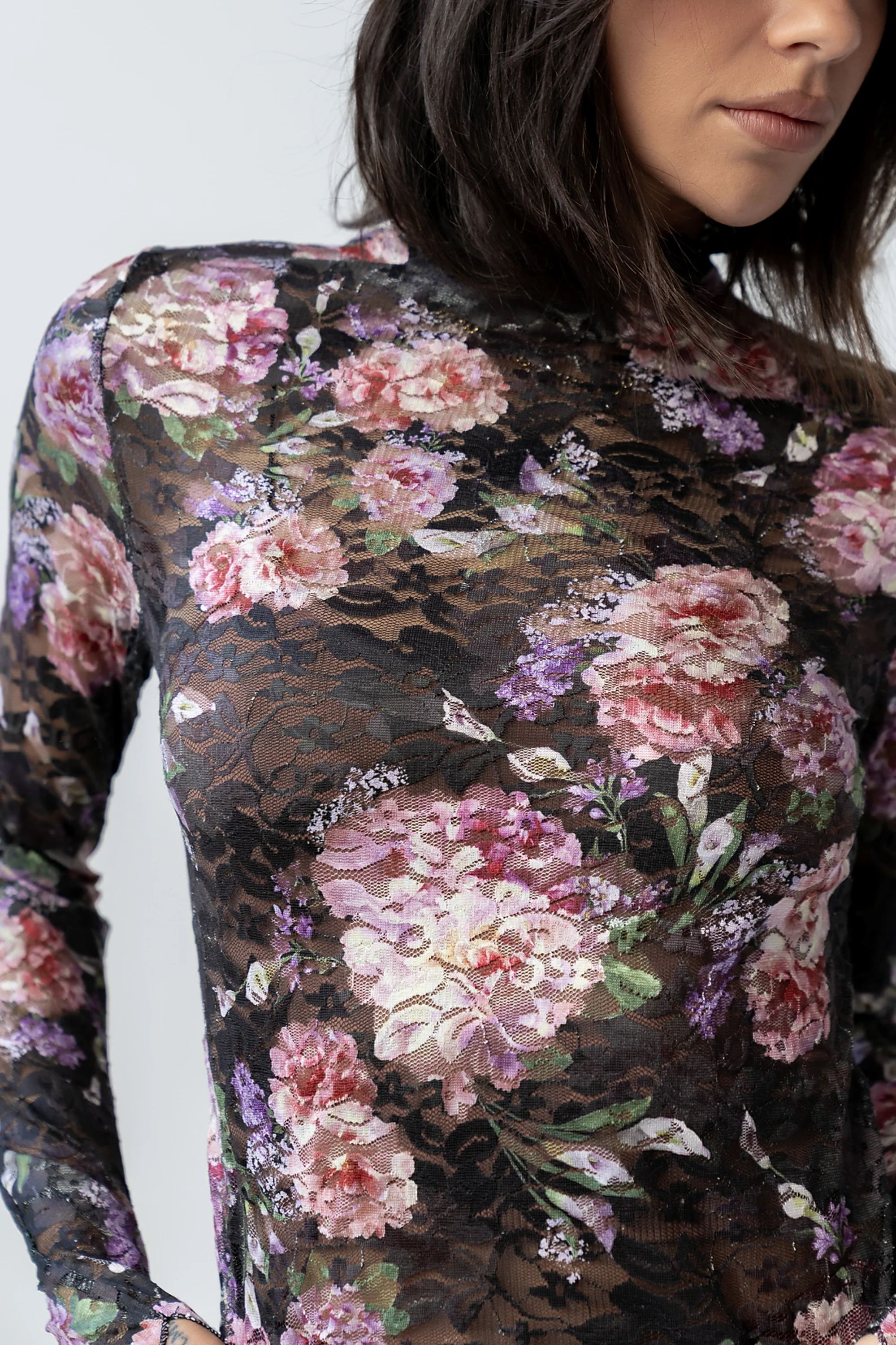 Winnie Floral Crinkle Top in Black - FINAL SALE - Image 4