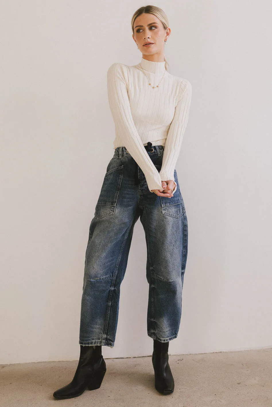 Winnie Ribbed Top in Cream - FINAL SALE - Image 2