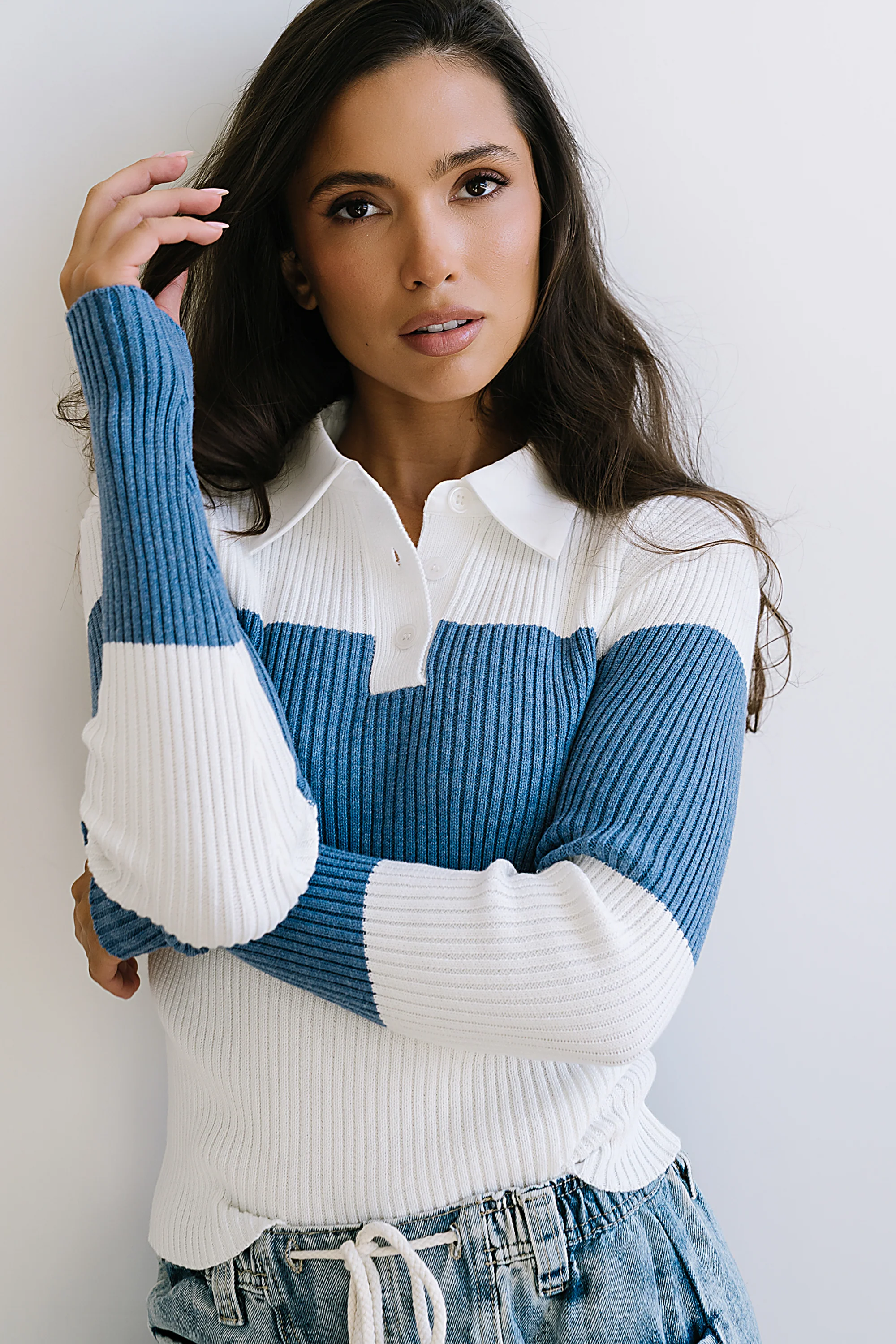 Wrenley Striped Sweater in Blue - FINAL SALE - Image 5