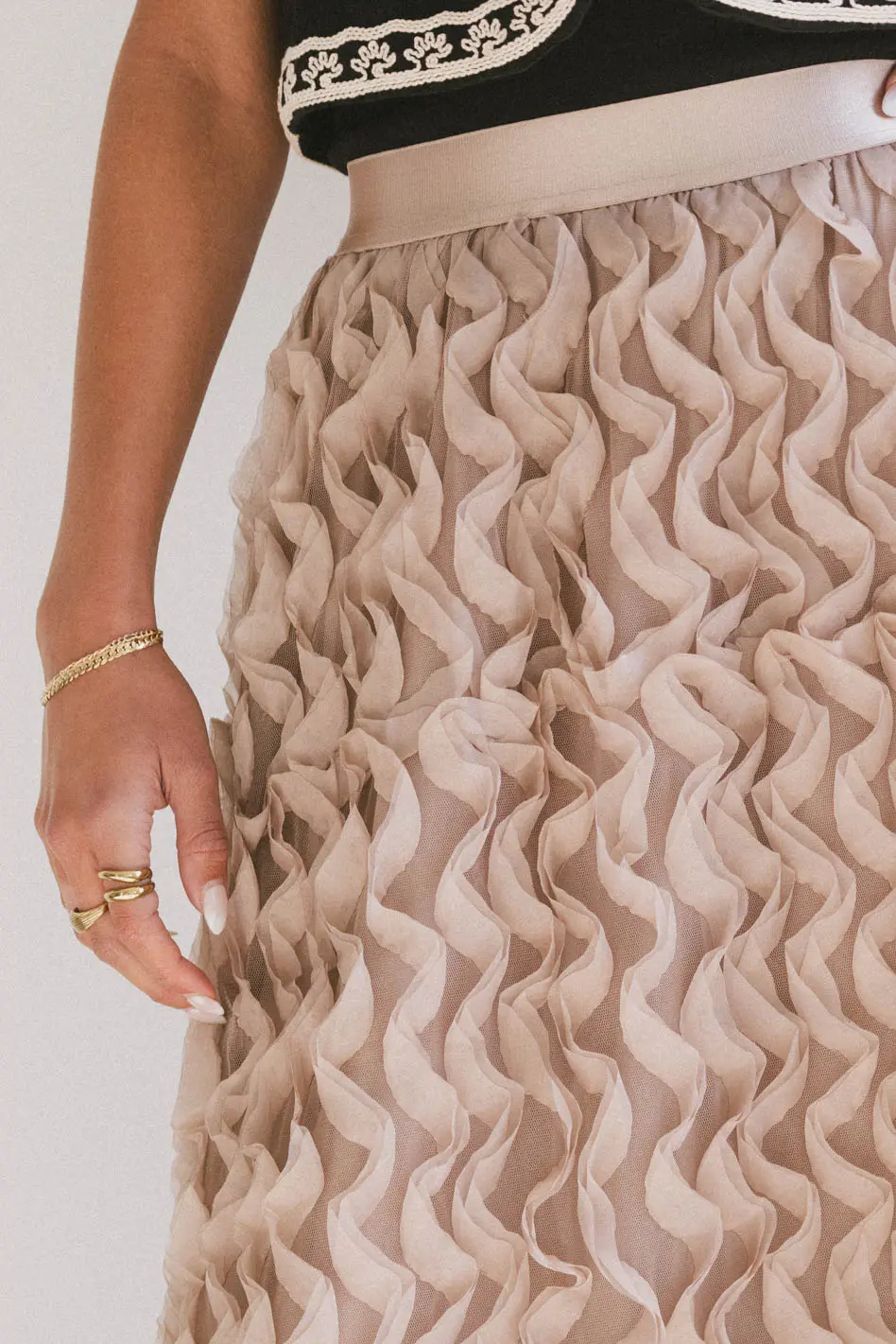 Yani Ruffle Tulle Maxi Skirt in Mauve - FINAL SALE - Image 3