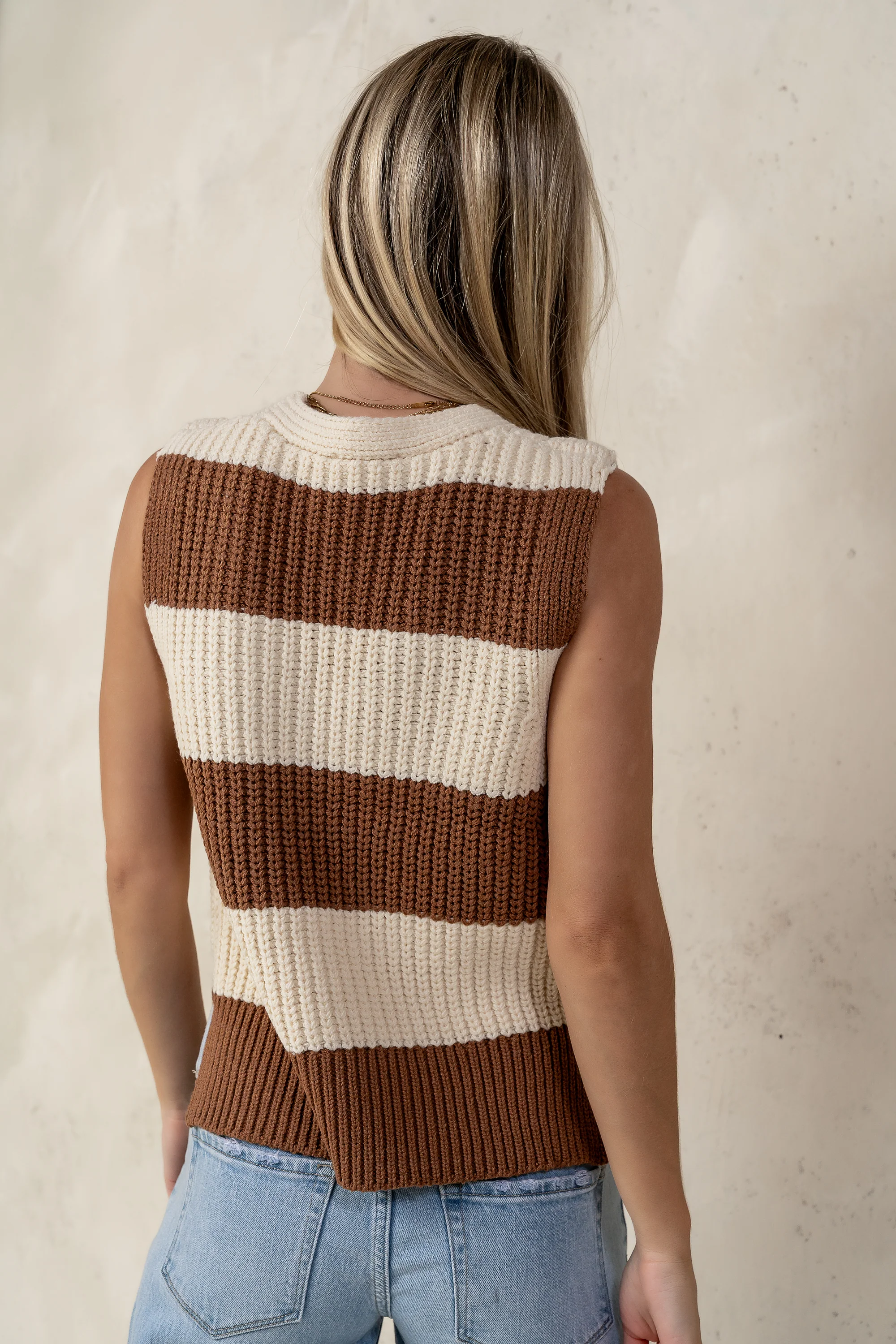 Yasmin Striped Sweater in Camel - FINAL SALE - Image 3