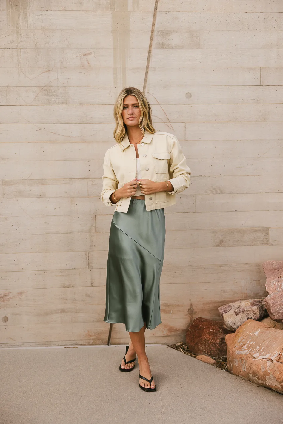 Zada Midi Skirt in Sage - FINAL SALE - Image 3