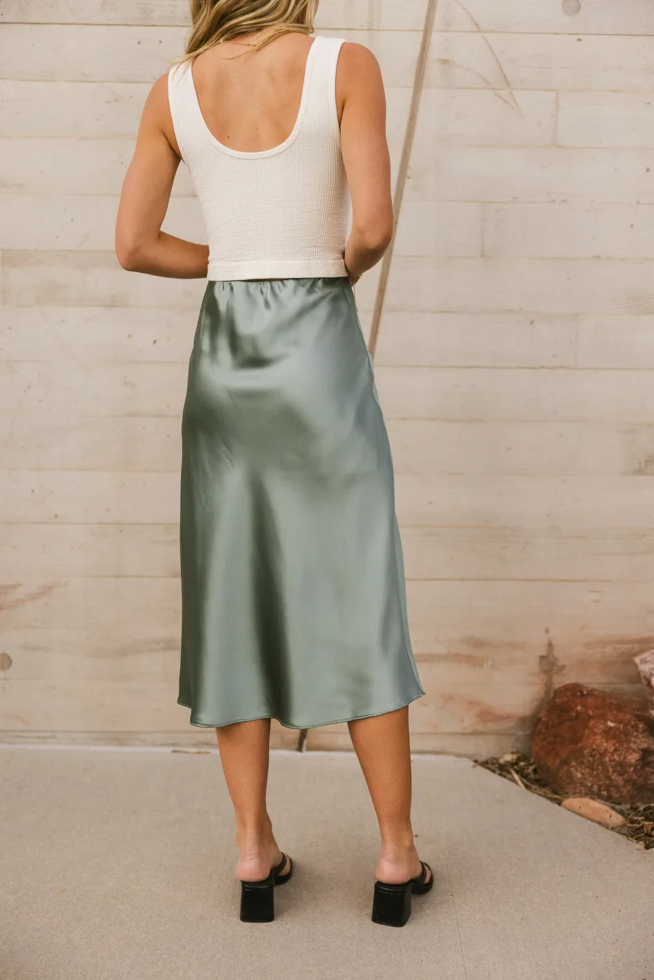 Zada Midi Skirt in Sage - FINAL SALE - Image 4