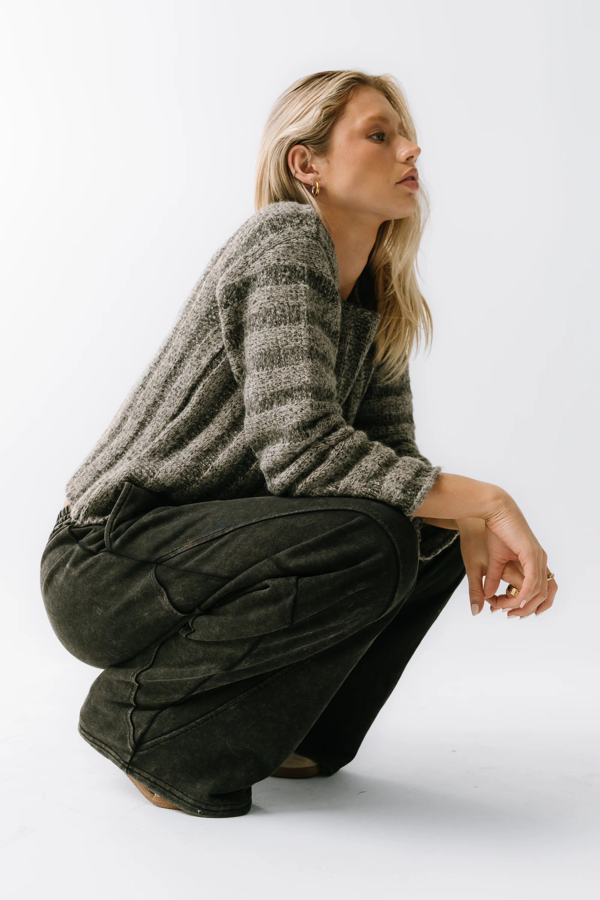 Zamara Ribbed Sweater in Charcoal - FINAL SALE - Image 6