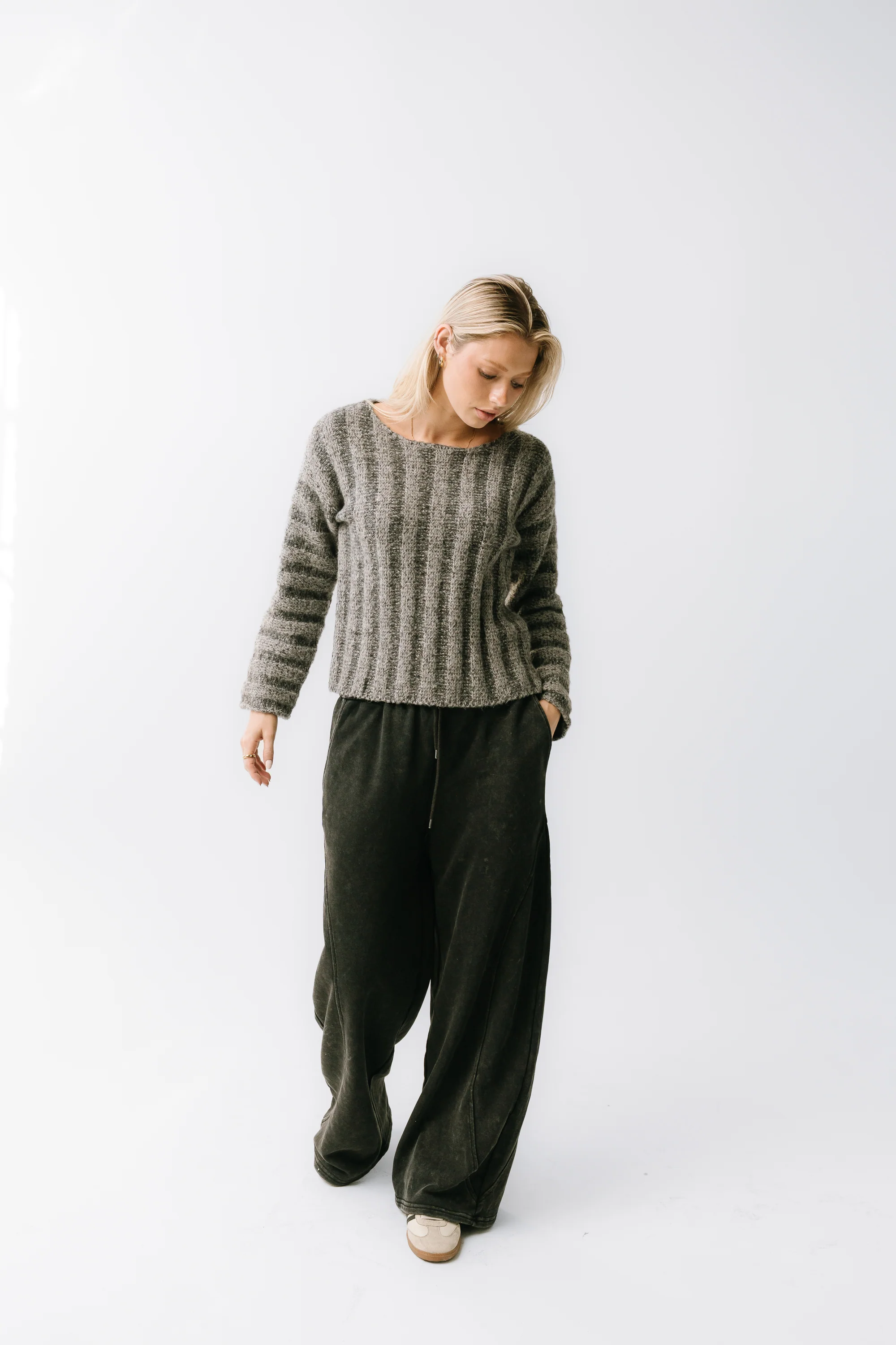 Zamara Ribbed Sweater in Charcoal - FINAL SALE - Image 7